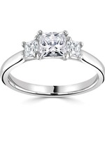 Klassieke Prinsess Diamant Ring 18k Witgoud 0.35ct