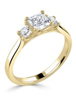 Klassieke Prinsess Diamant Ring 18k Geelgoud 0.35ct