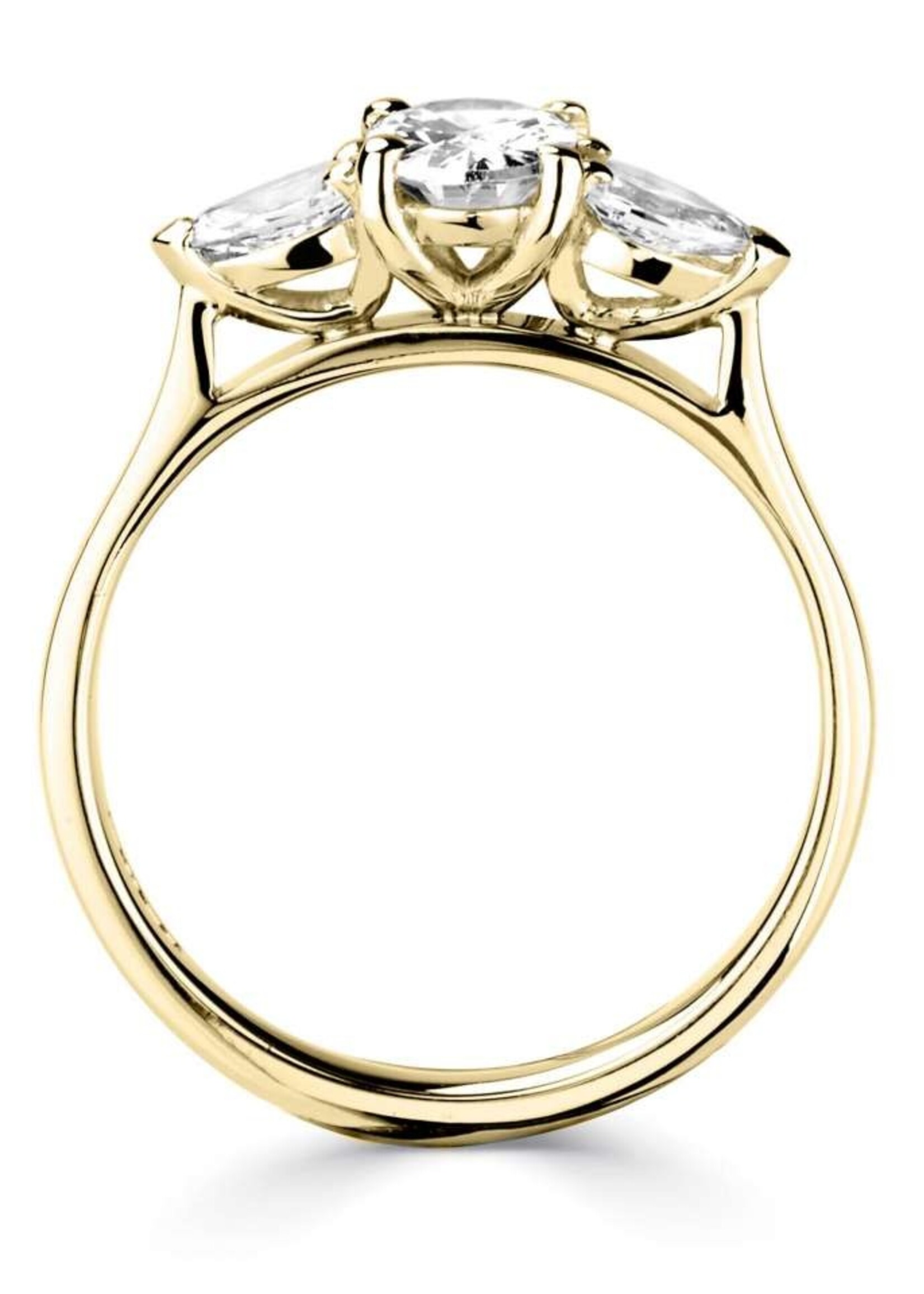 Gouden Haag Jewellery Oval Solitaire Diamond Ring  Pear Shoulders 1.40 ct