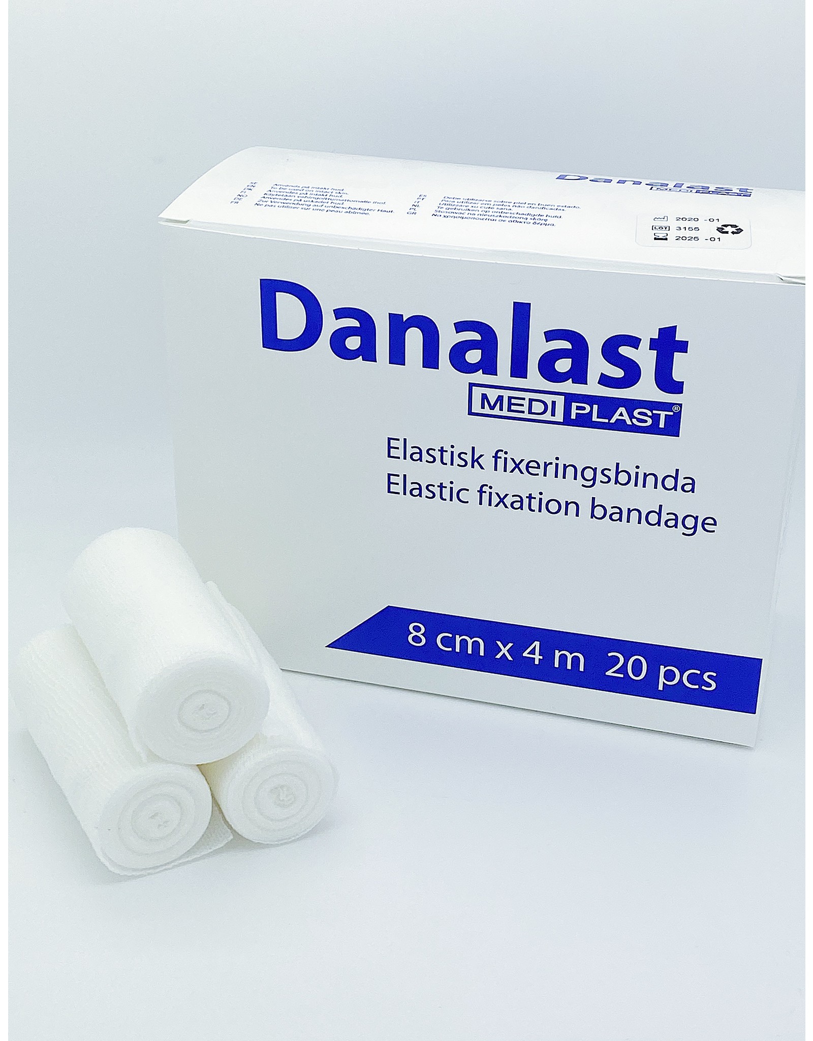 Mediplast Danalast Elastic Fixation Bandages 8cm x 4m- Box with 20 rolls