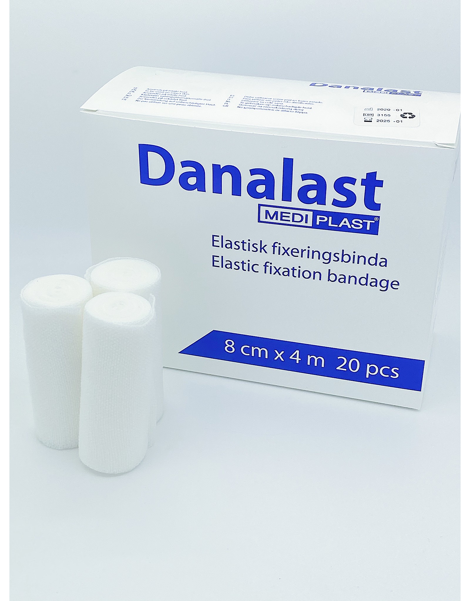 Mediplast Danalast Elastic Fixation Bandages 8cm x 4m- Box with 20 rolls