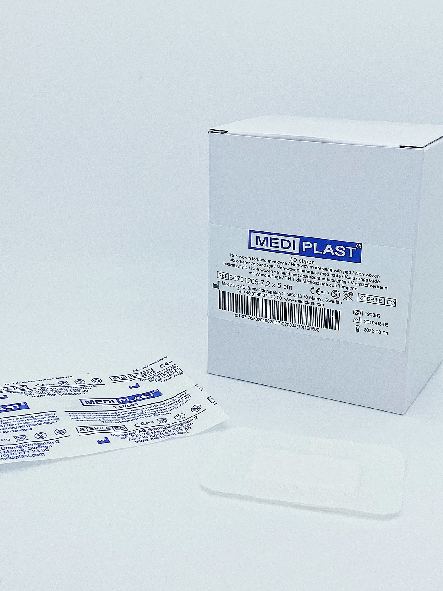 Mediplast nonwoven Eilandpleister 7,2cm x 5cm EVMACare