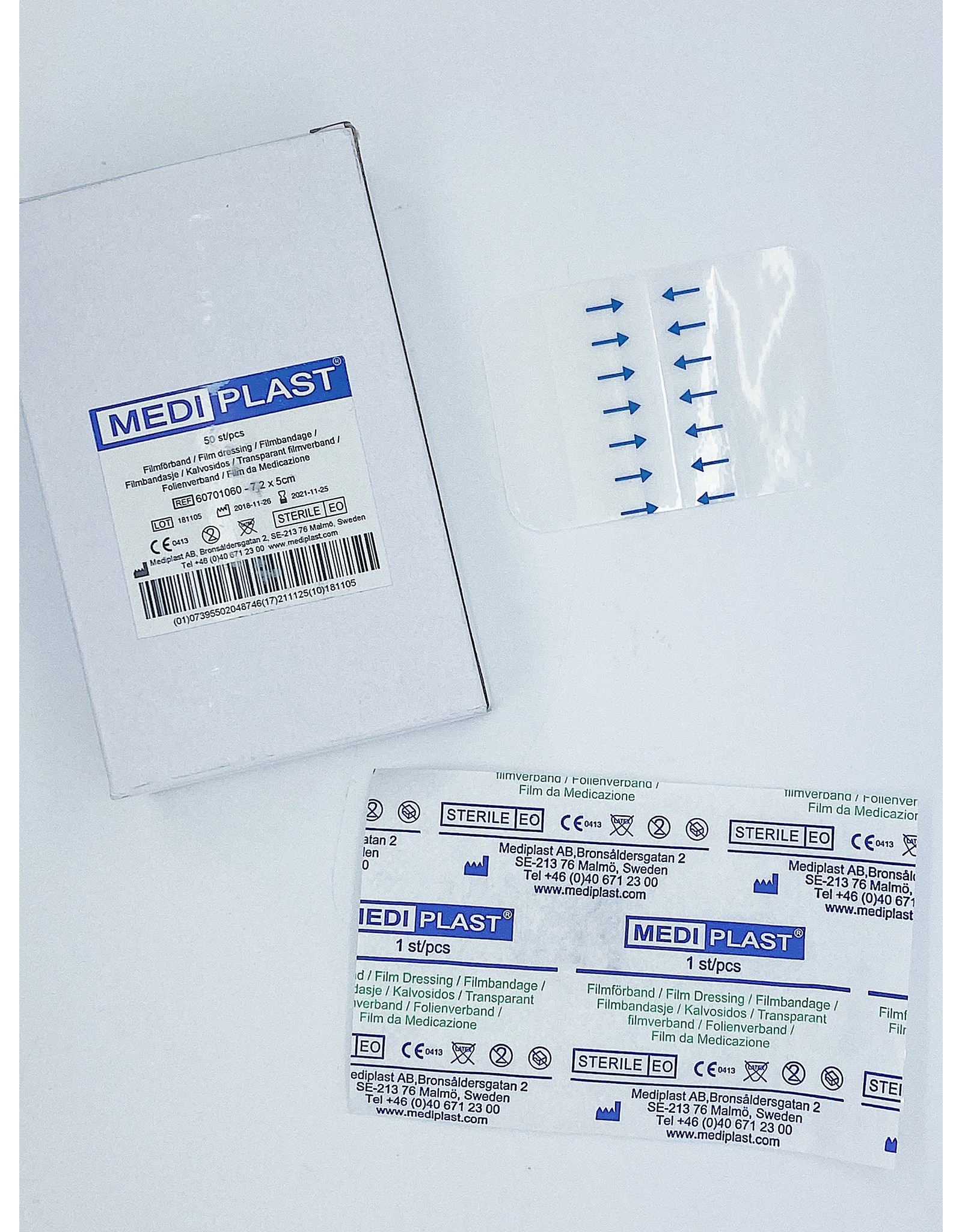 Mediplast Mediplast Sterile Film Dressing 7,2cm x 5cm