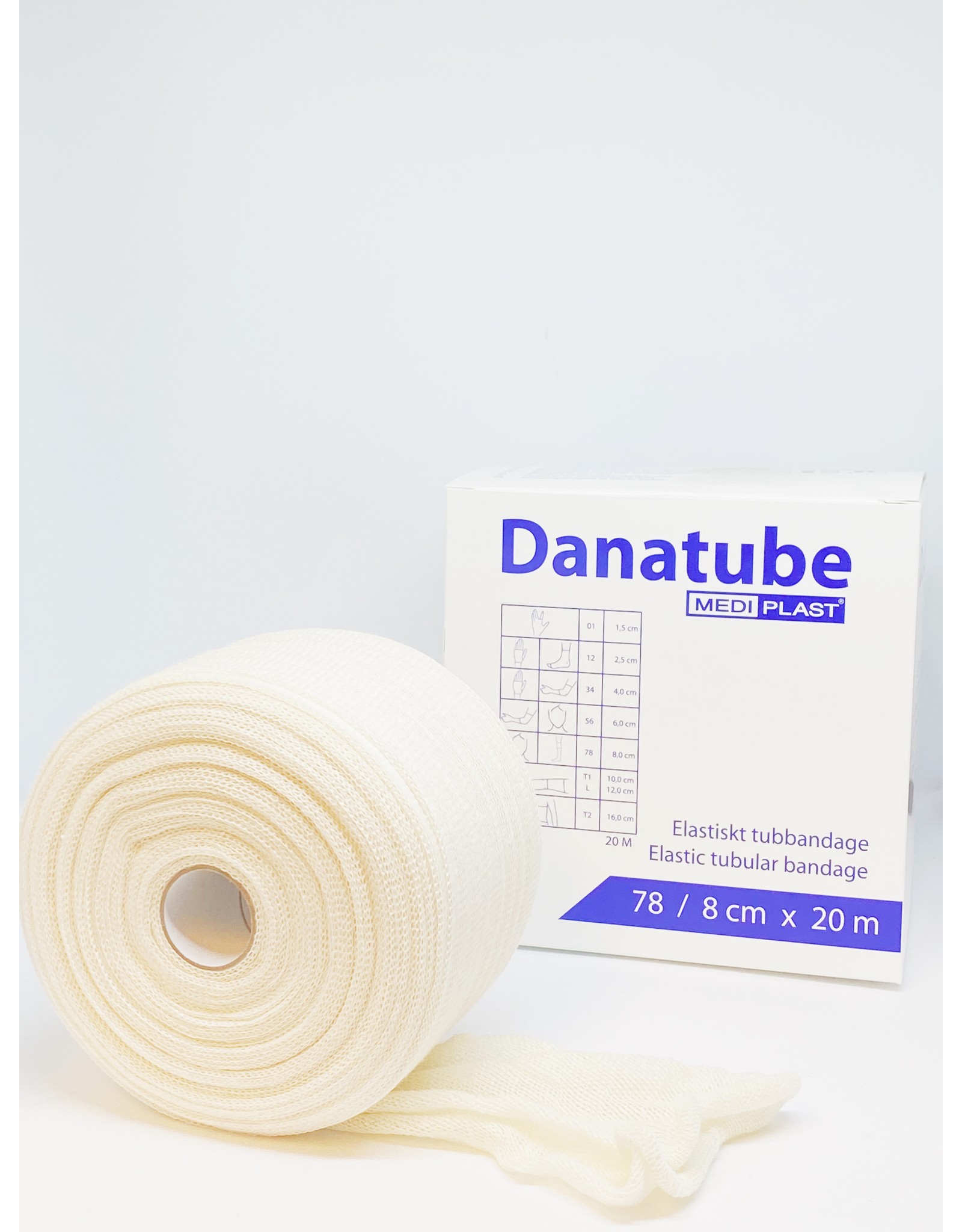 Mediplast Danatube Elastisch Buisverband 7.8cm=8cm x 20m - Hoofd, knie en Dij