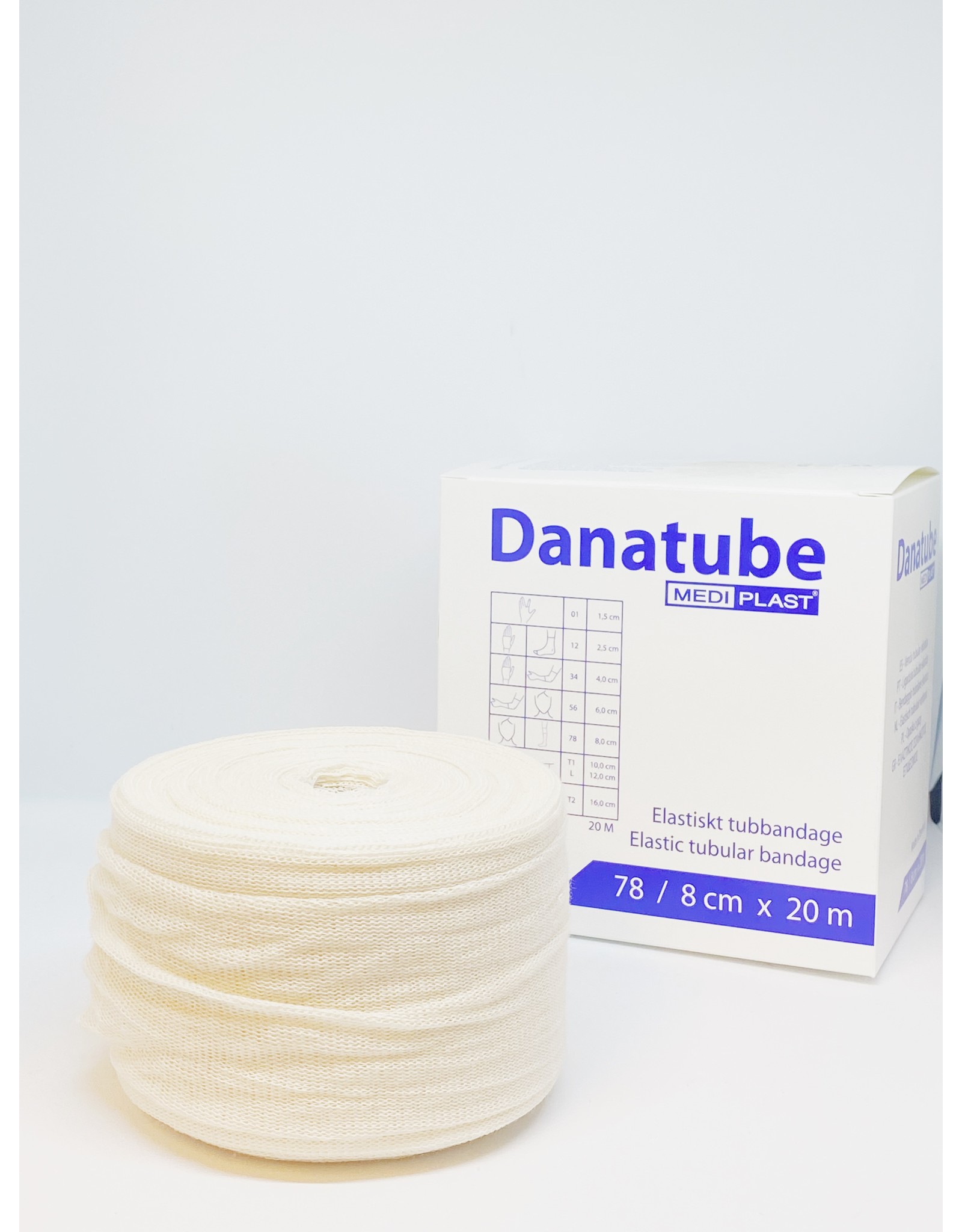 Mediplast Danatube Elastisch Buisverband 7.8cm=8cm x 20m - Hoofd, knie en Dij