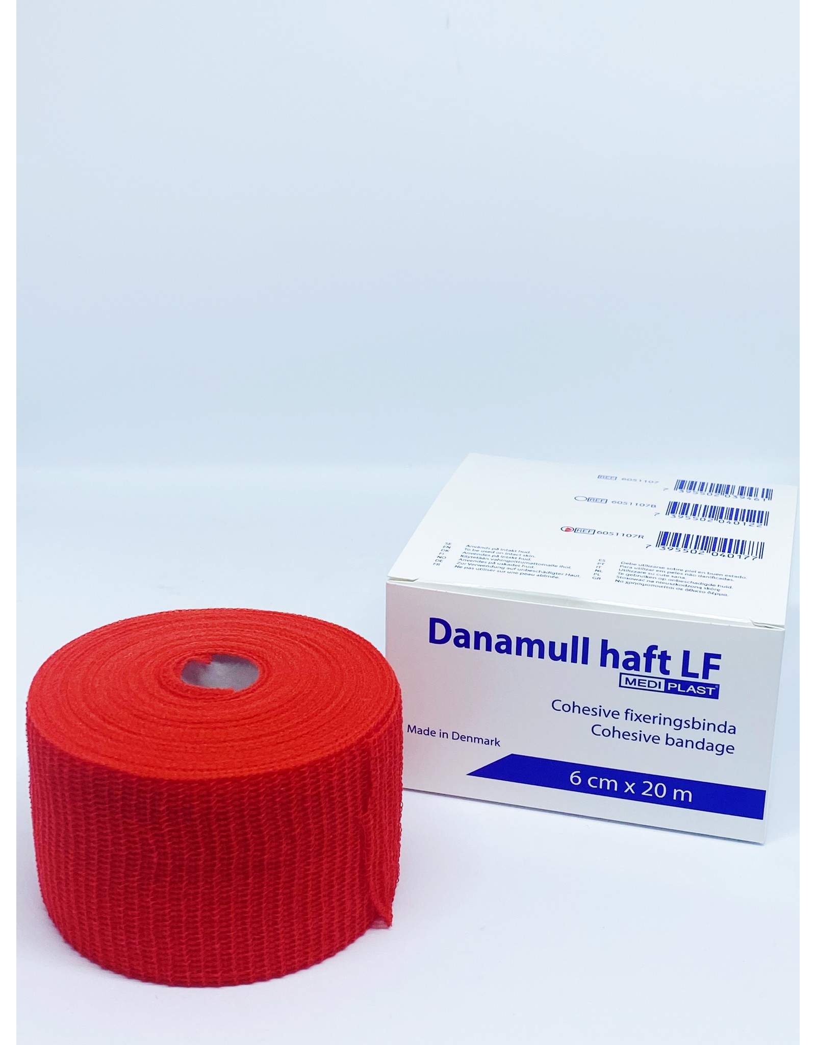 Mediplast Danamull-Haft Cohesive Bandage Red 6cm x 20m