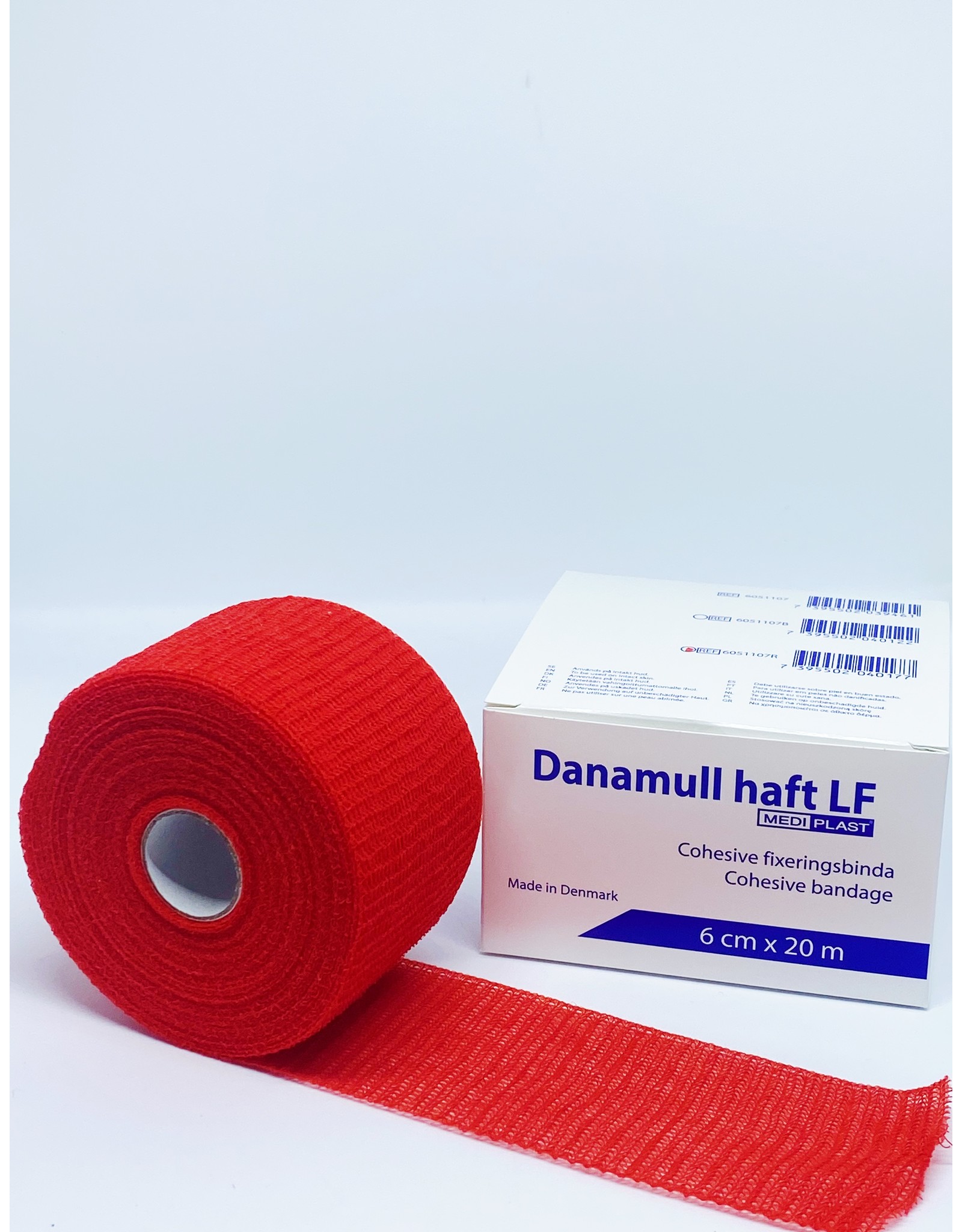 Mediplast Danamull-Haft Cohesive Bandage Red 6cm x 20m