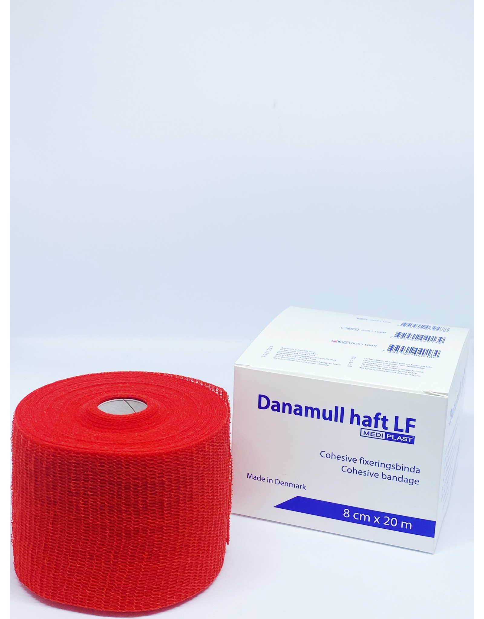 Mediplast Danamull-Haft Cohesive Bandage Red 8cm x 20m