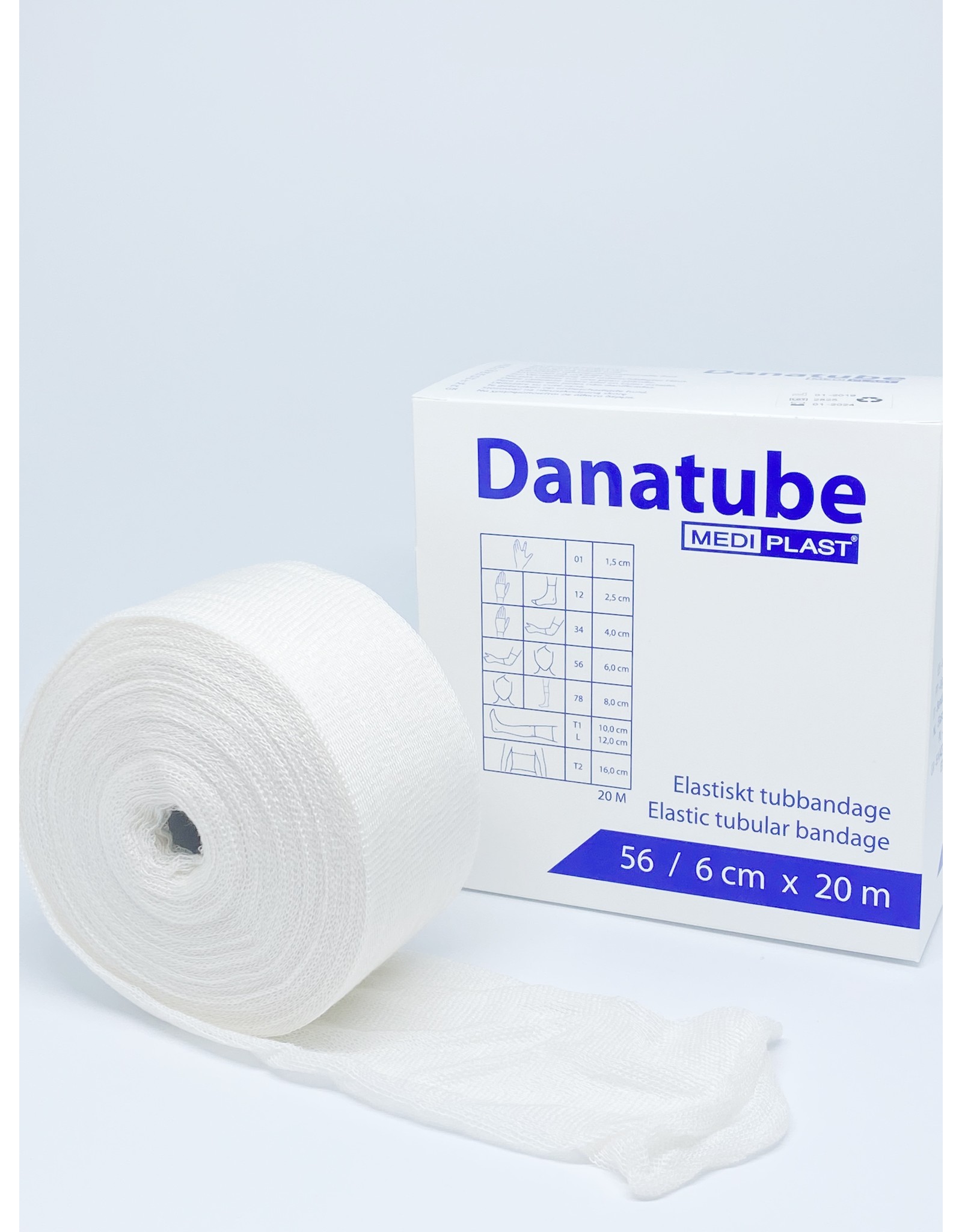 Mediplast Danatube bamboe Elastisch Buisverband 5,6cm x 20m - Elleboog en Hoofd