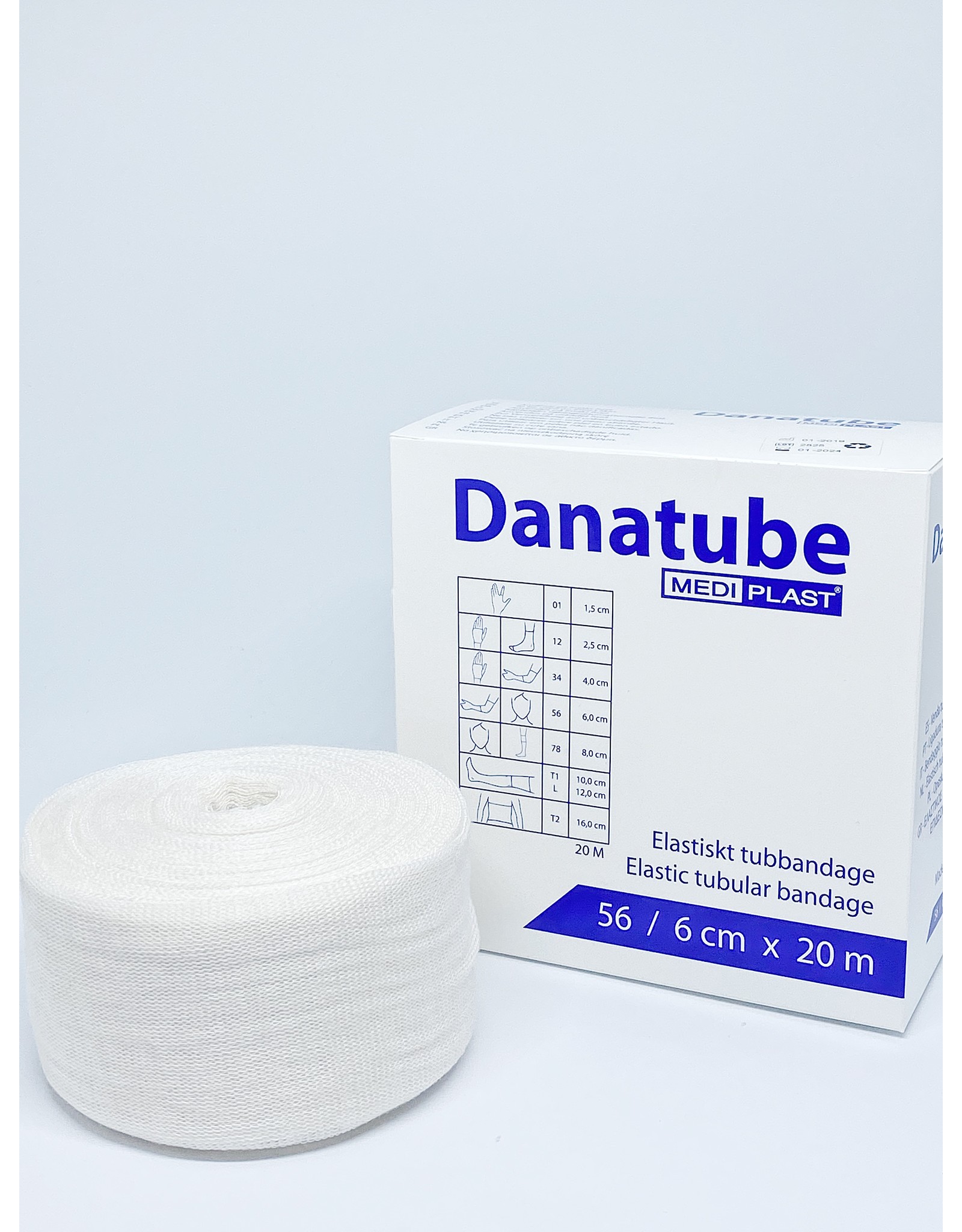 Mediplast Danatube bamboe Elastisch Buisverband 5,6cm x 20m - Elleboog en Hoofd