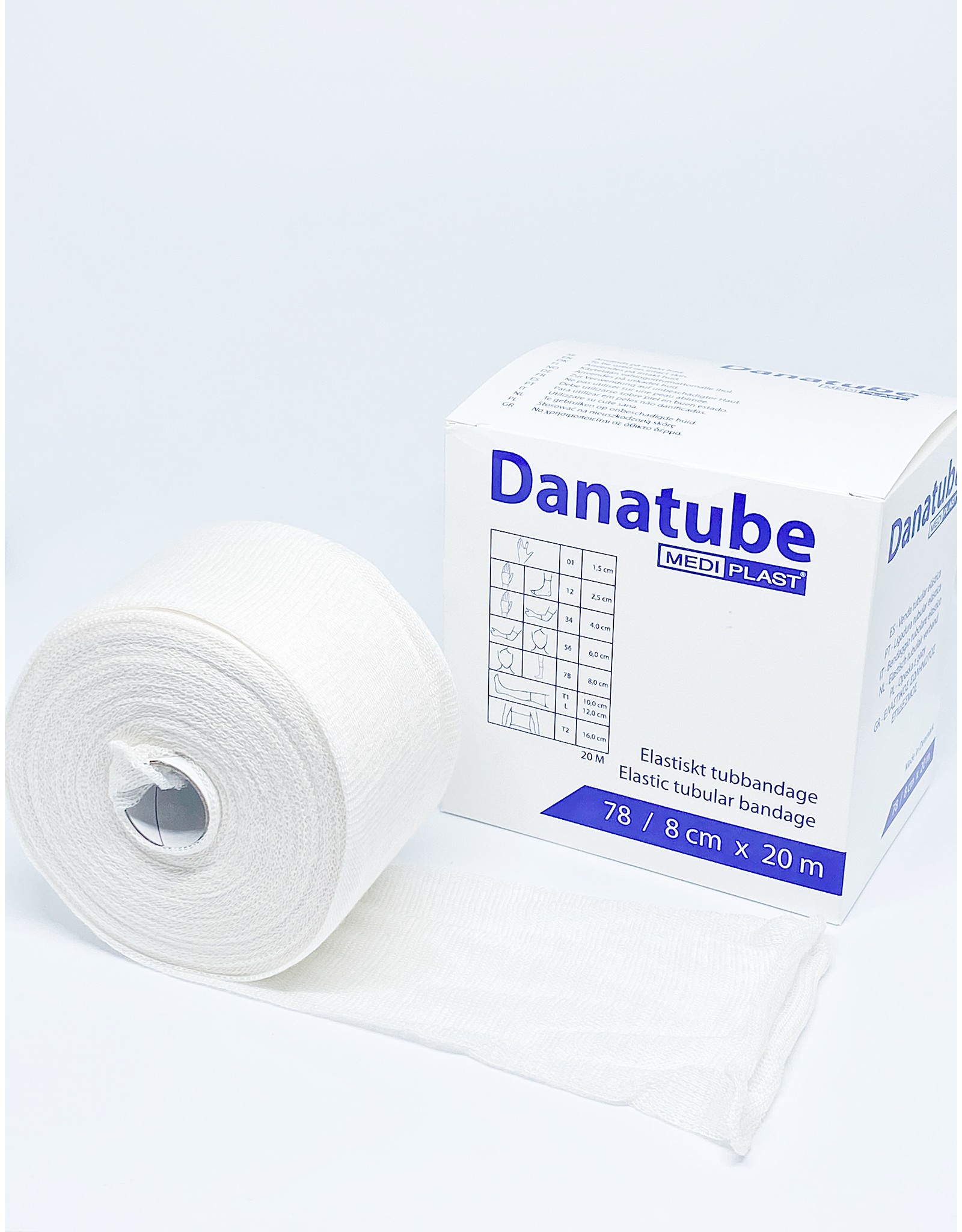 Mediplast Danatube bamboe Elastisch Buisverband 7,8cm x 20m - Hoofd, Knie en Dij