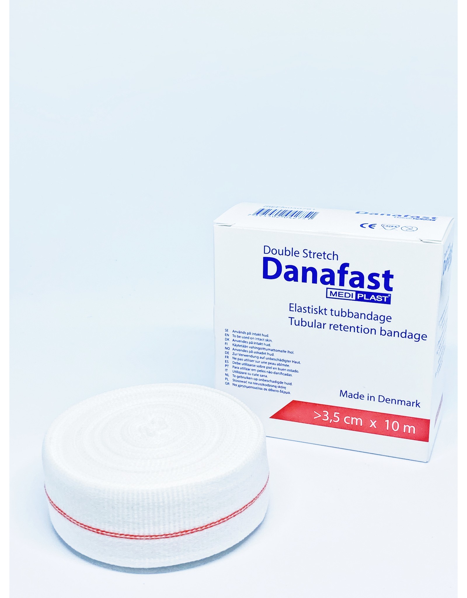 Mediplast Danafast Tubular Bandage Double stretch >5,5cm x 10m- feet, hands, arms, small legs