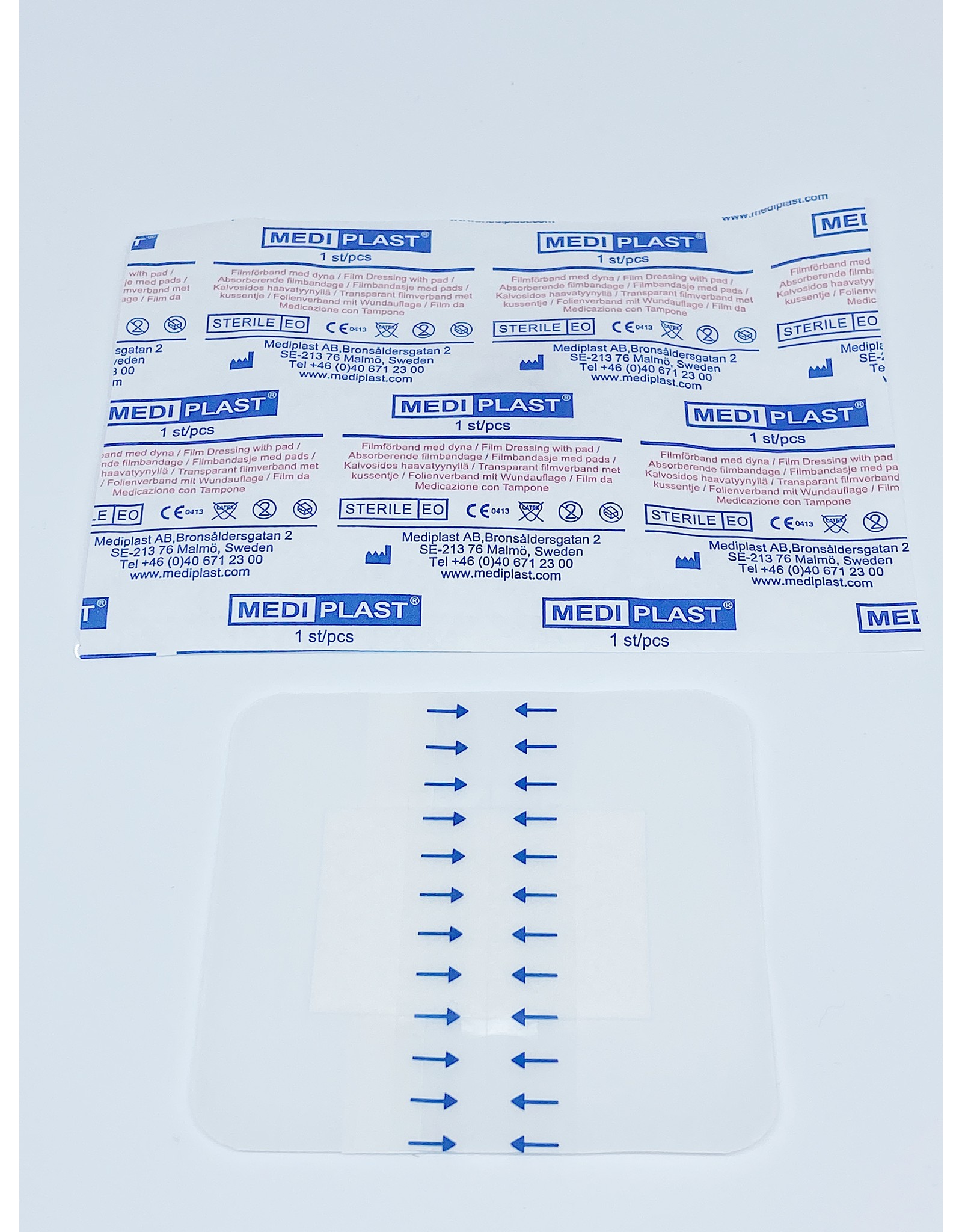 Mediplast Mediplast Sterile Film Dressing with absorption pad 9,5 x 8,5cm