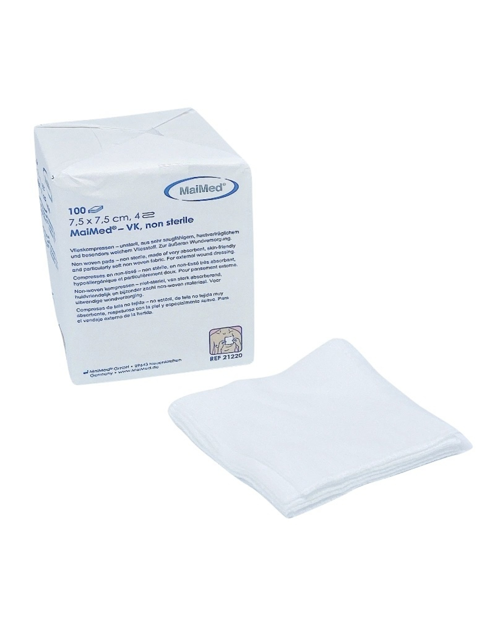 Maimed MaiMed non-woven gaascompressen 7,5cm x 7,5cm  - 100 stuks