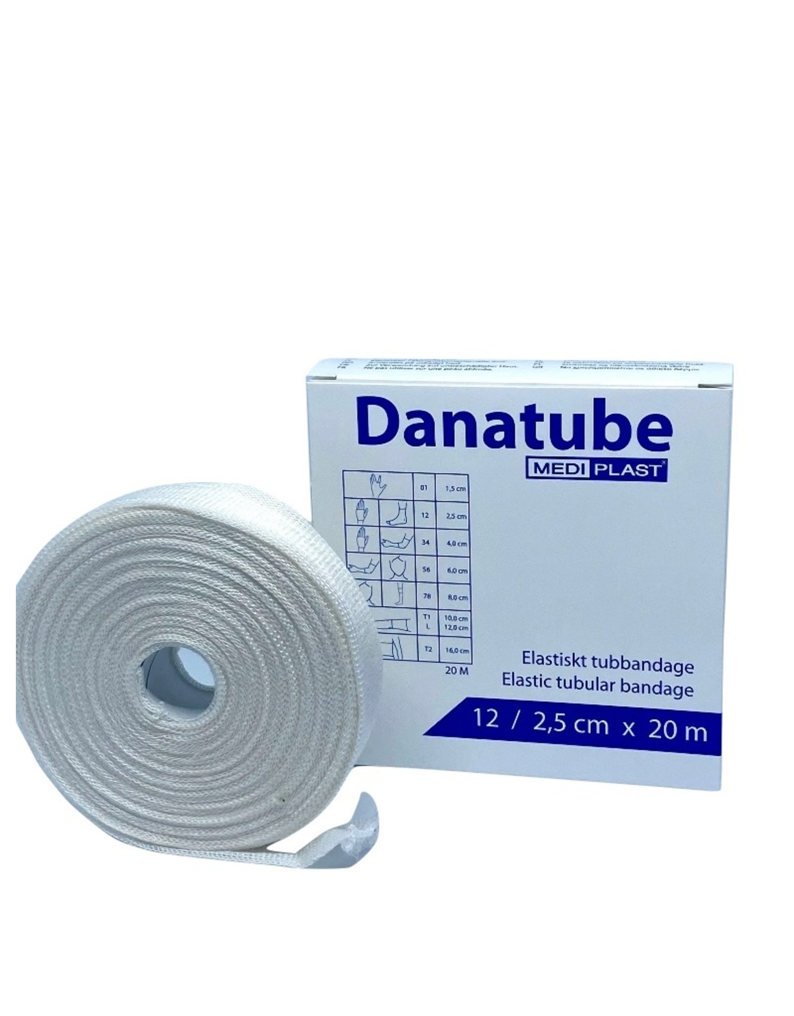 Mediplast Danatube bamboe Elastisch Buisverband 2,5cm x 20m - Pols en enkel