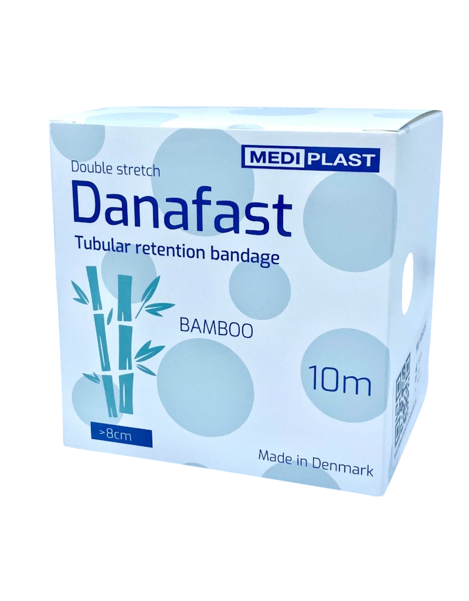 Mediplast Danafast Tubular Bamboo Bandage Double stretch >8cm legs, arms and thighs.