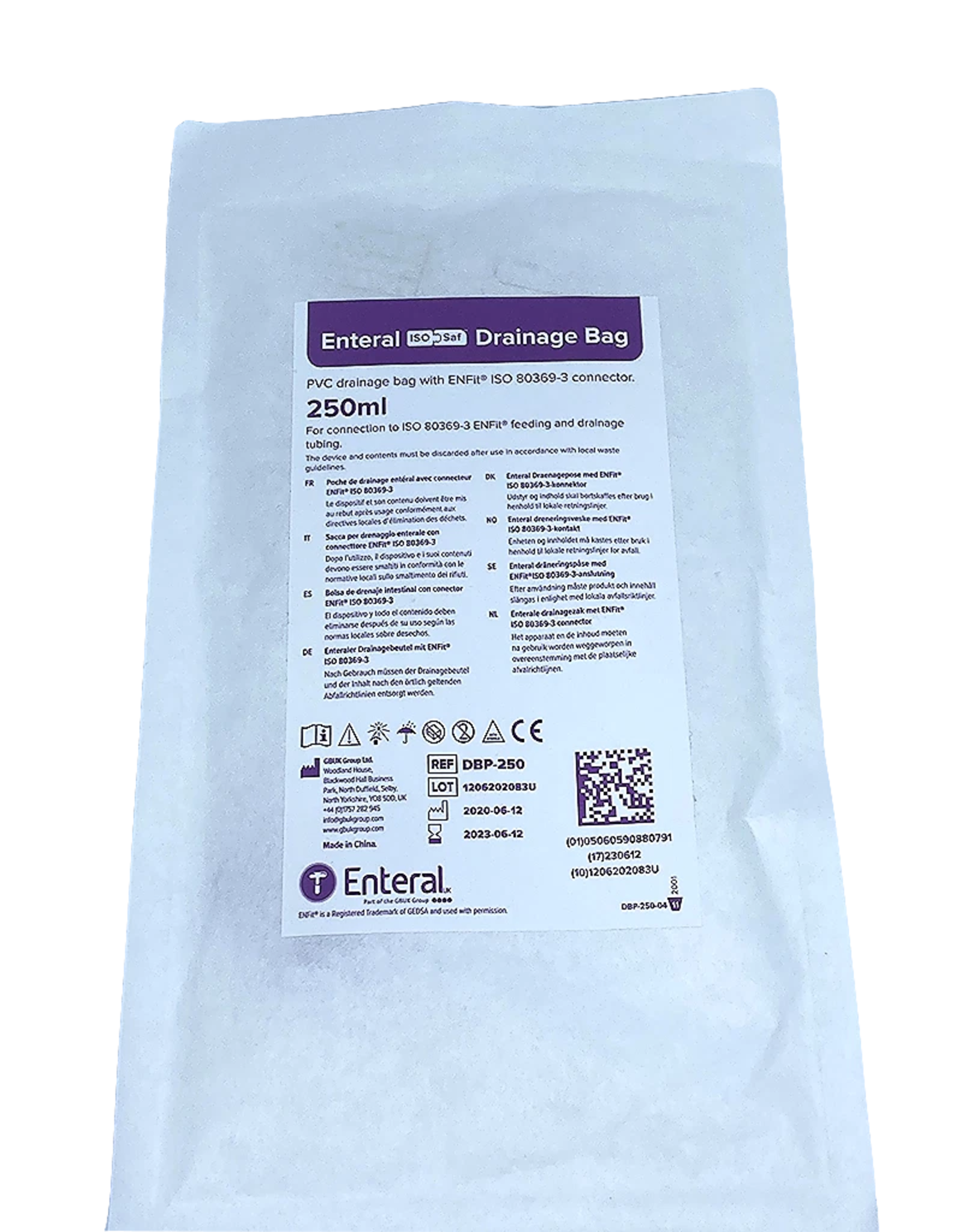 GBUK GBUK enteral PVC drainage bag  250ml - Steriel