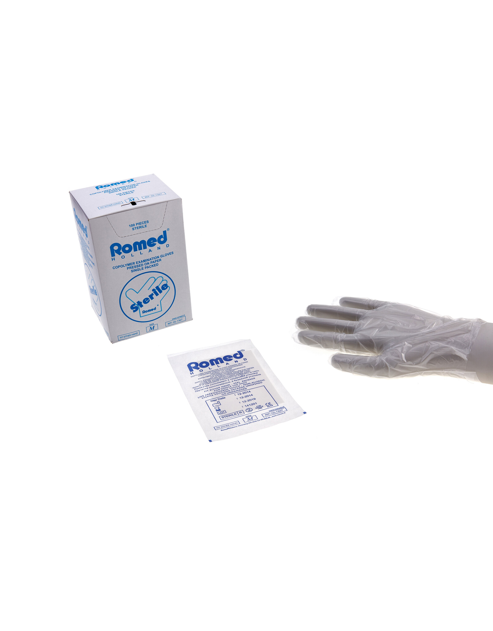 Romed Romed Copolymer examination gloves, sterile, medium - 100 pieces