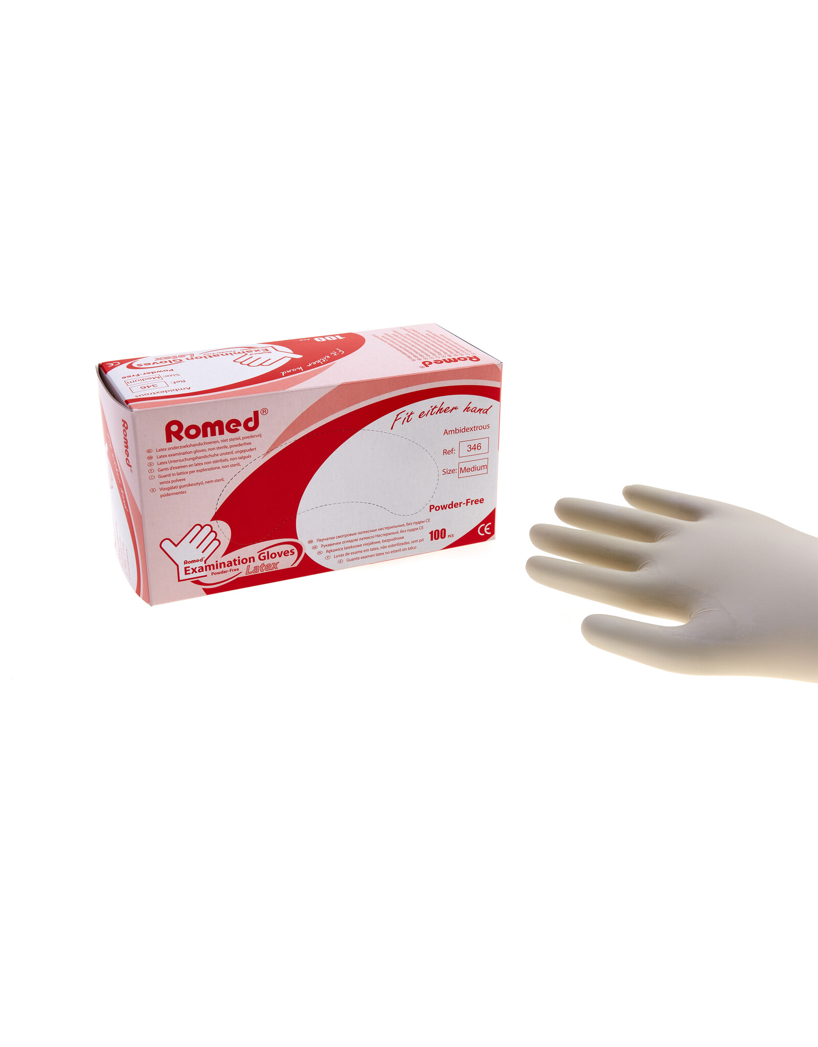 Romed Romed Latex examination gloves powder-free, small - 100 pieces