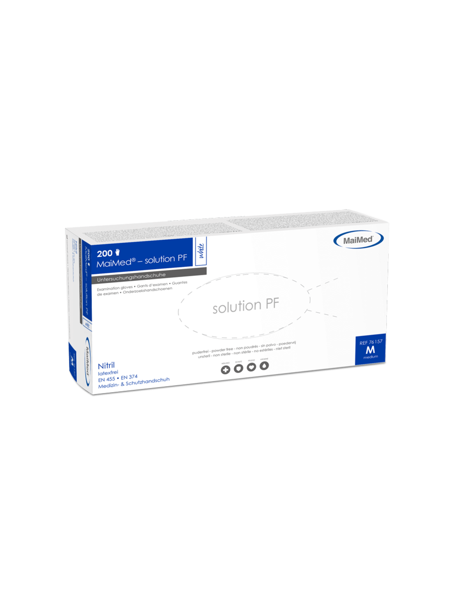Maimed MaiMed Solution 100 nitril handschoenen, wit,  L, poedervrij (100 stuks)
