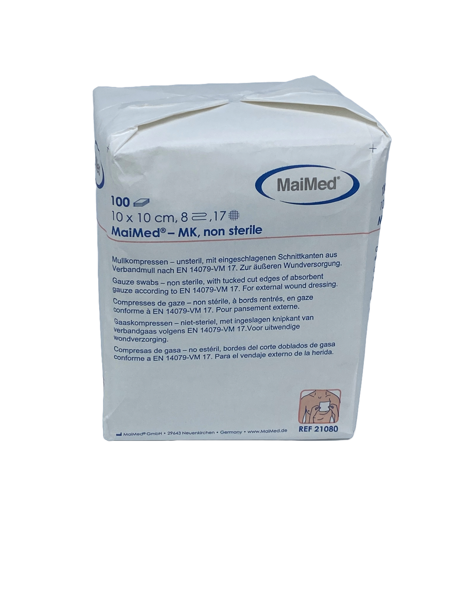 Maimed MaiMed non-woven gaascompressen 10cm x 10cm 8 laags  - 100 stuks