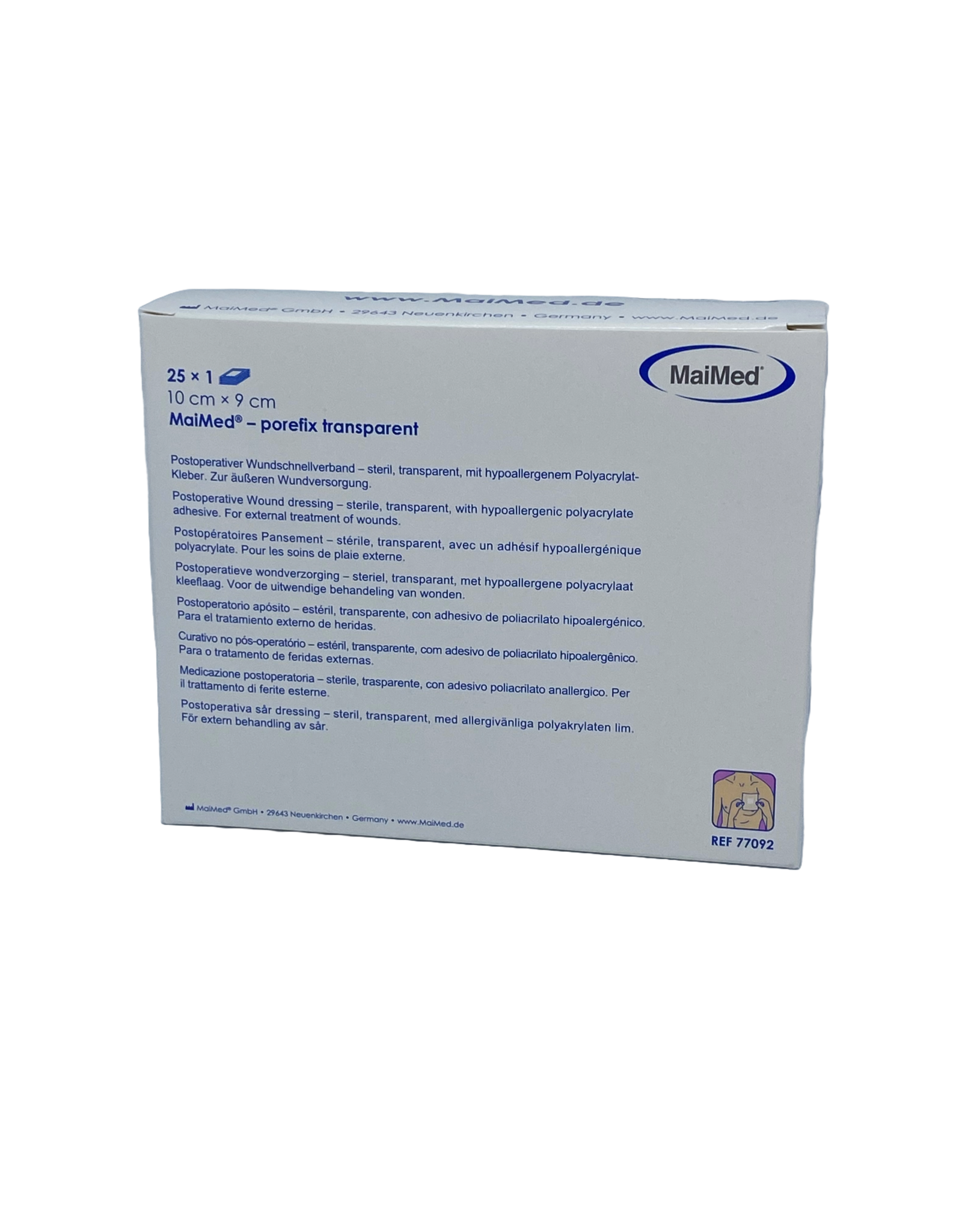 Maimed Maimed porefix transparant, waterproof,  plaster 10cm x 9cm (single packed 50 pieces)