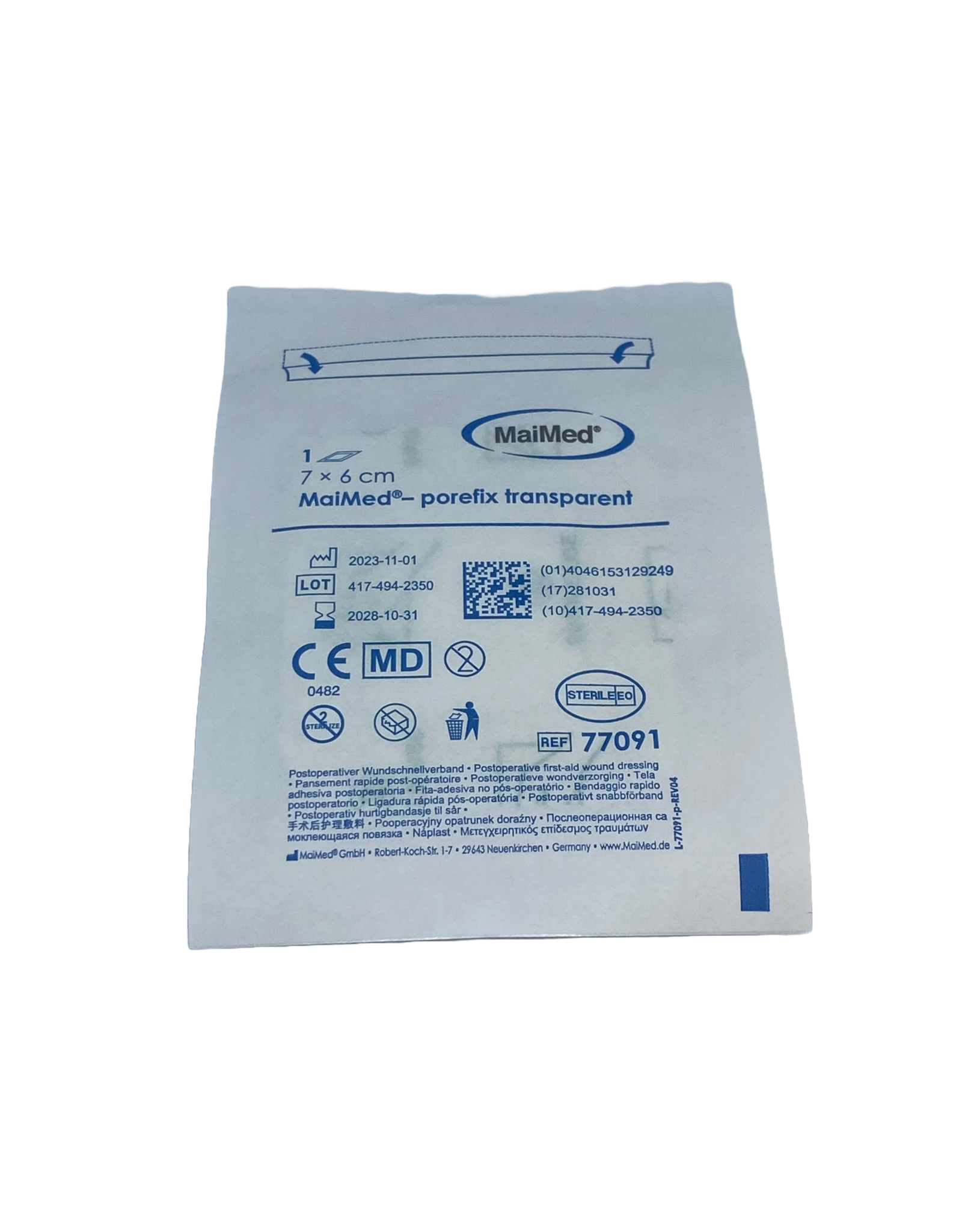 Maimed Maimed porefix transparant, waterproof,  plaster 7cm x 6 cm (single packed 50 pieces)