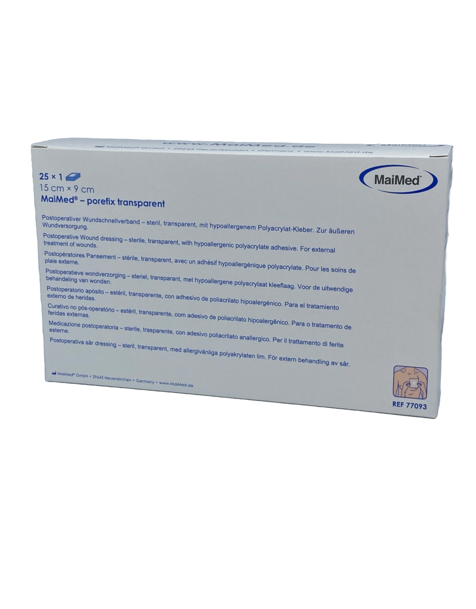 Maimed Maimed porefix transparant, waterproof,  plaster 15cm x 9cm (single packed 50 pieces)