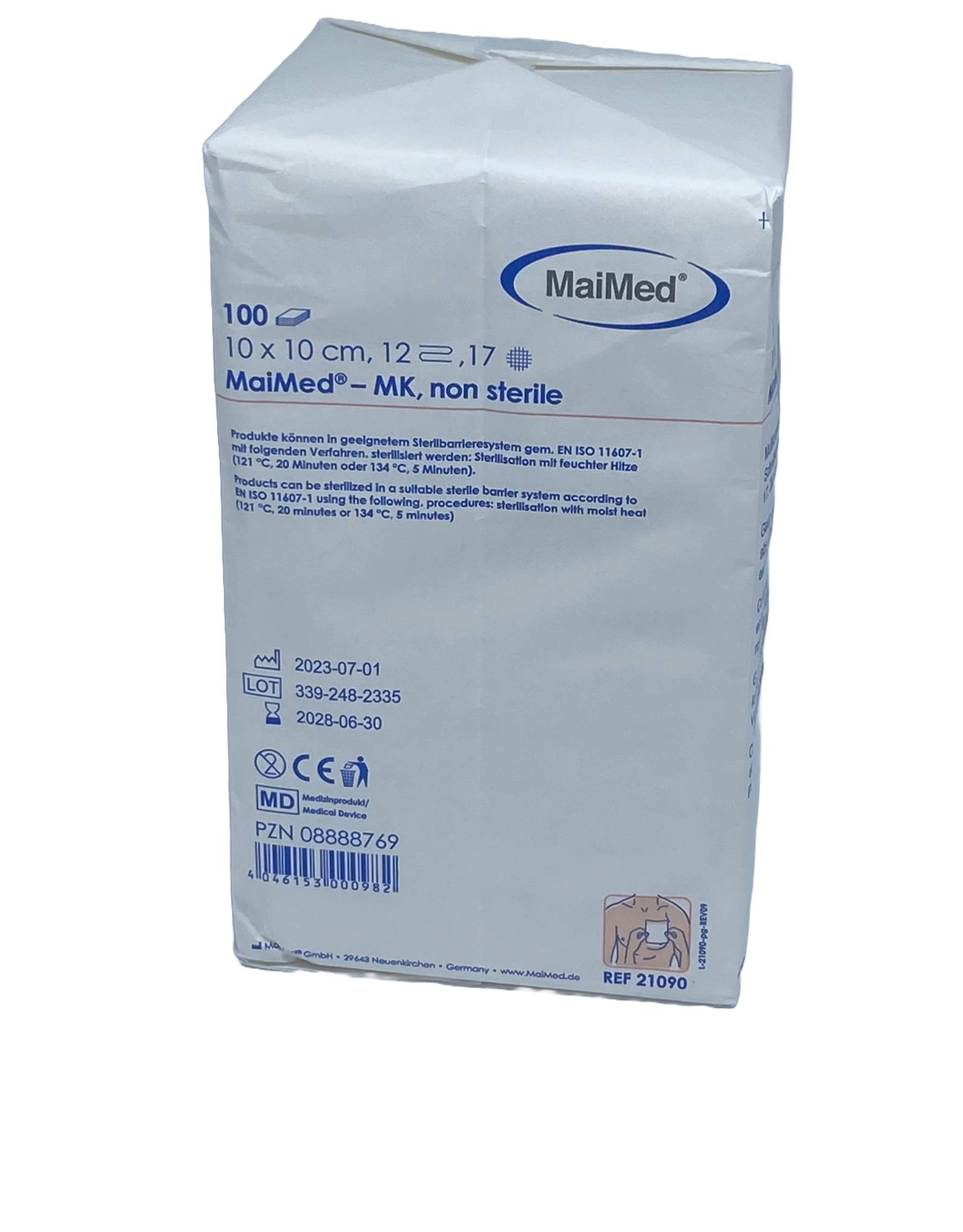 Maimed MaiMed non-woven gaascompressen 10cm x 10cm 12 laags  - 100 stuks