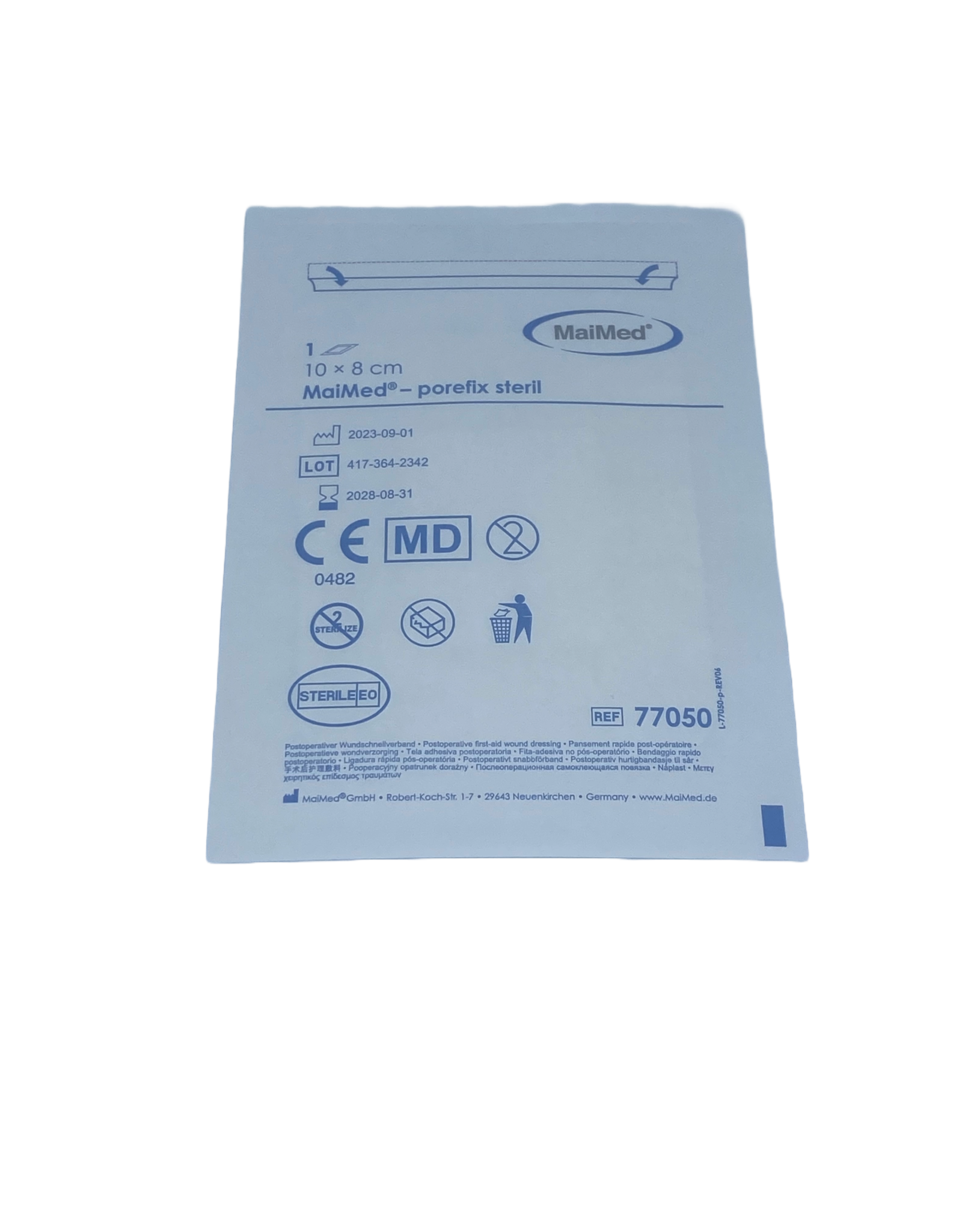 Maimed Maimed porefix sterile - Non-Woven Plaster with absorption pad10cmx8cm  - Box 25pieces