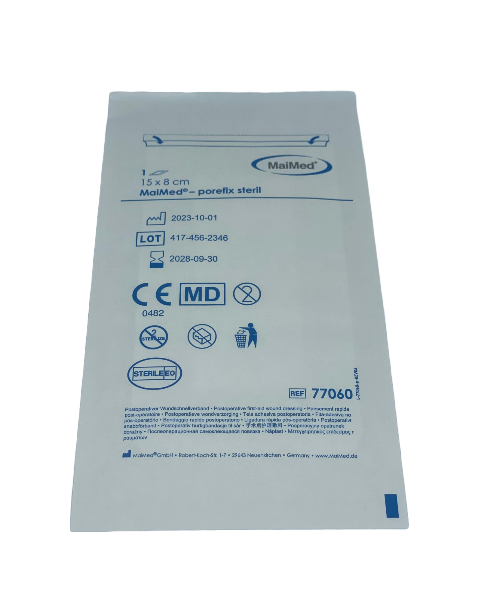 Maimed Maimed porefix sterile - Non-Woven Plaster with absorption pad 15cmx8cm  - Box 25pieces