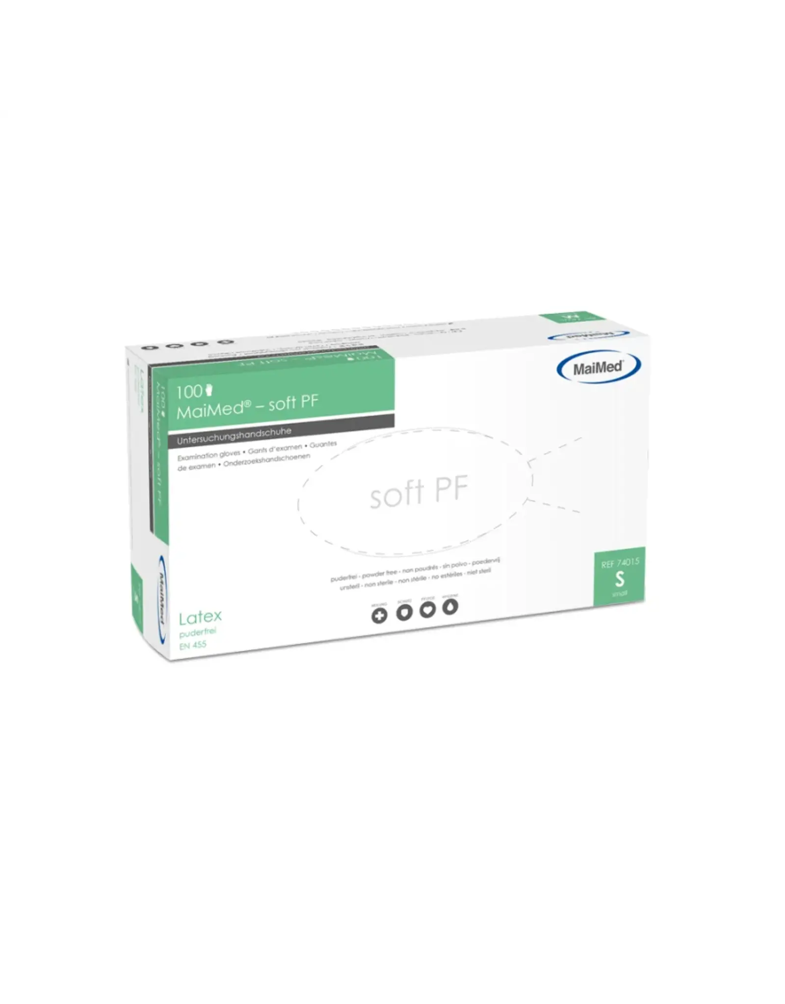 Maimed Maimed-Soft- S, poedervrije - Latex onderzoekshandschoenen, 100 stuks/doos