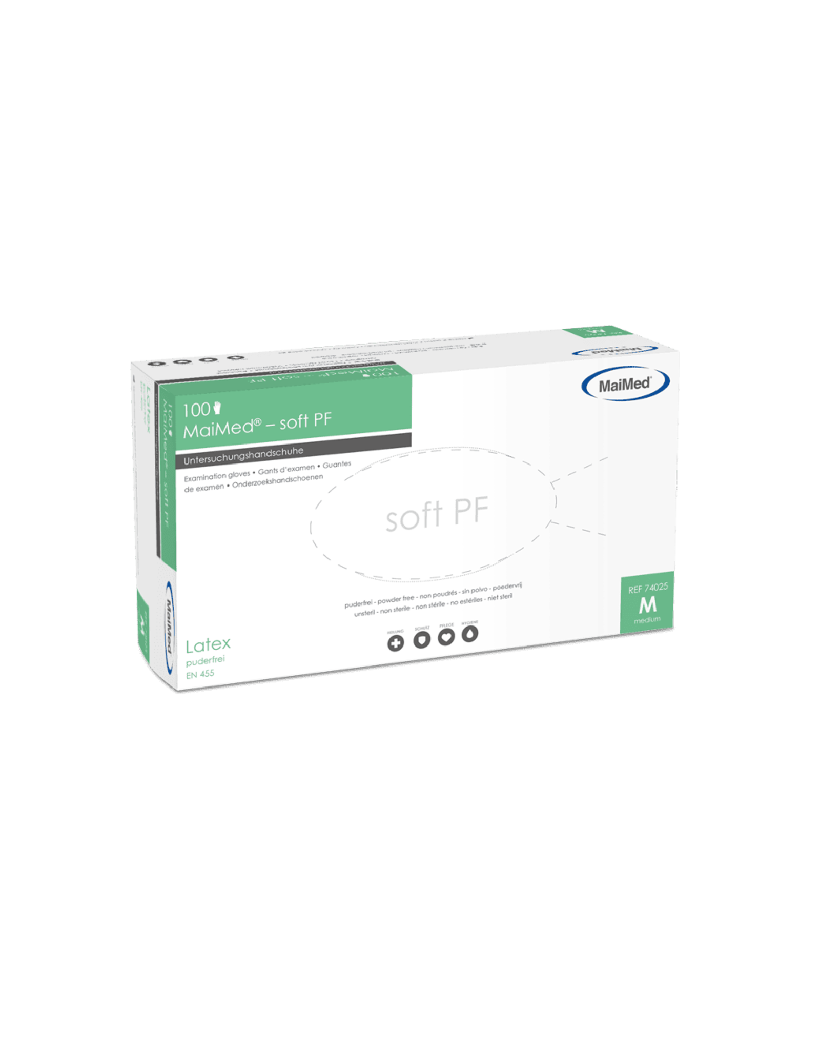 Maimed Maimed-soft,  powder-free, size M, non sterile, Latex-Examination gloves, 100 pcs./box