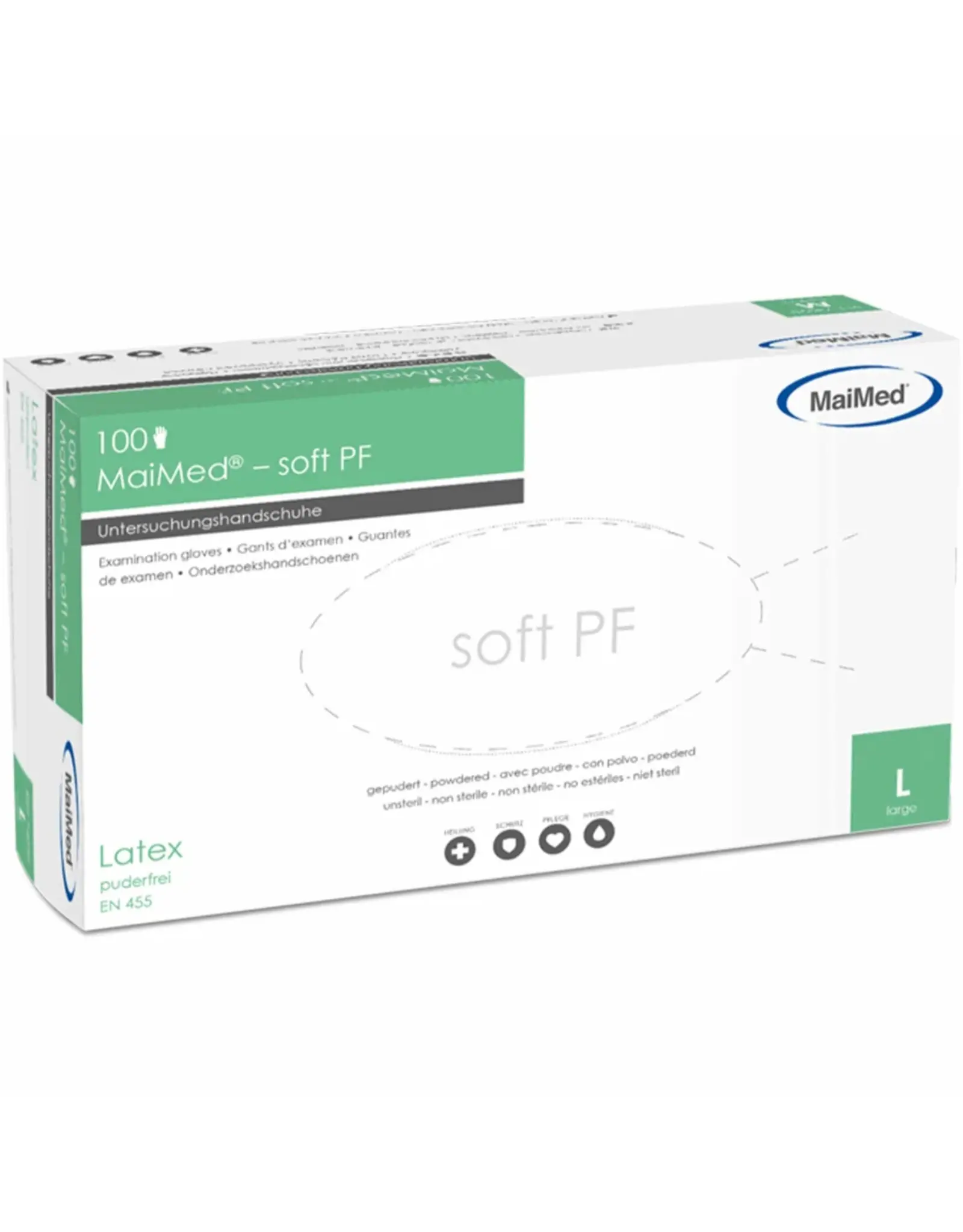 Maimed Maimed-Soft- L, poedervrije - Latex onderzoekshandschoenen, 100 stuks/doos