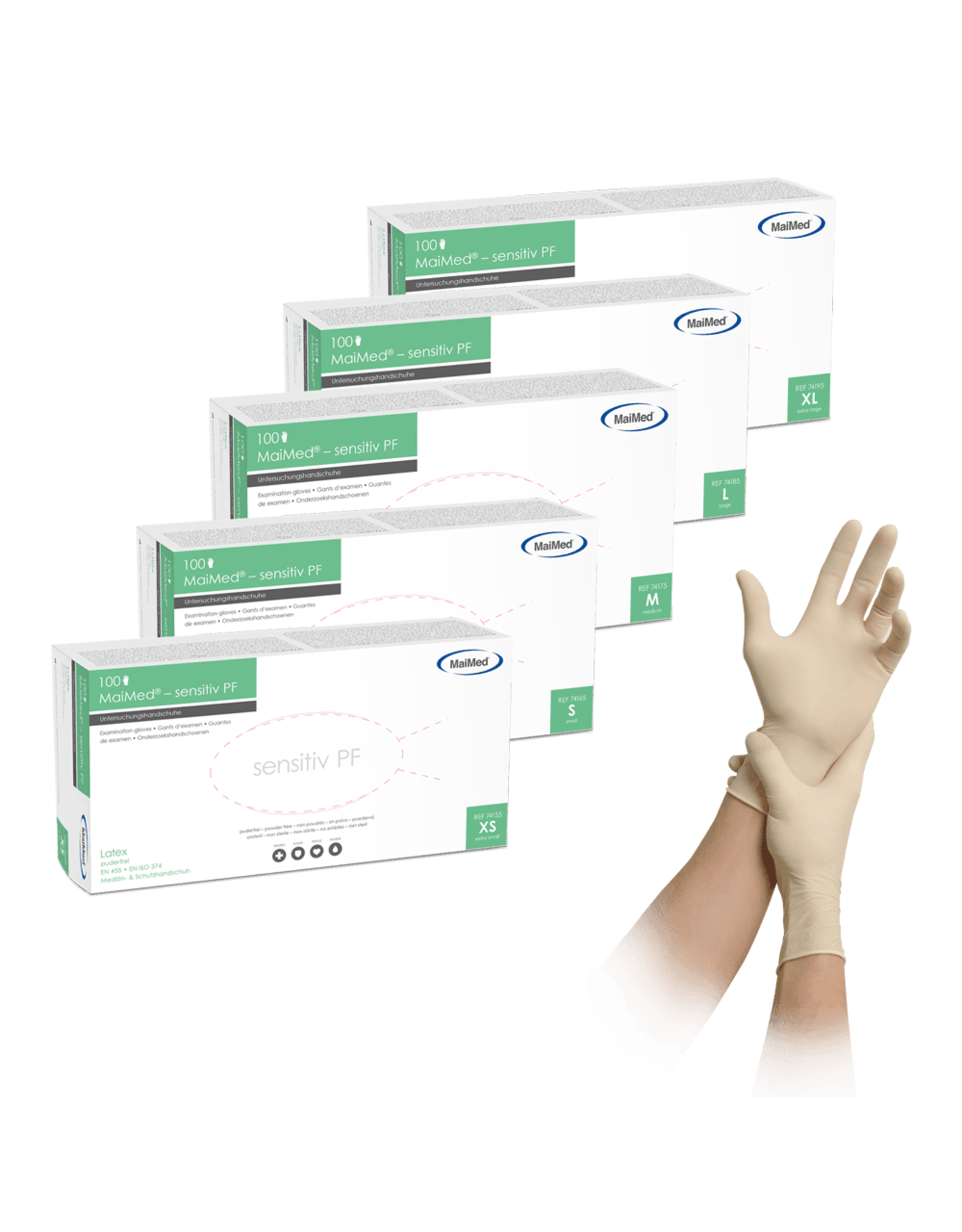 Maimed Maimed Sensitiv, L, poedervrije handschoenen - 100 stuks