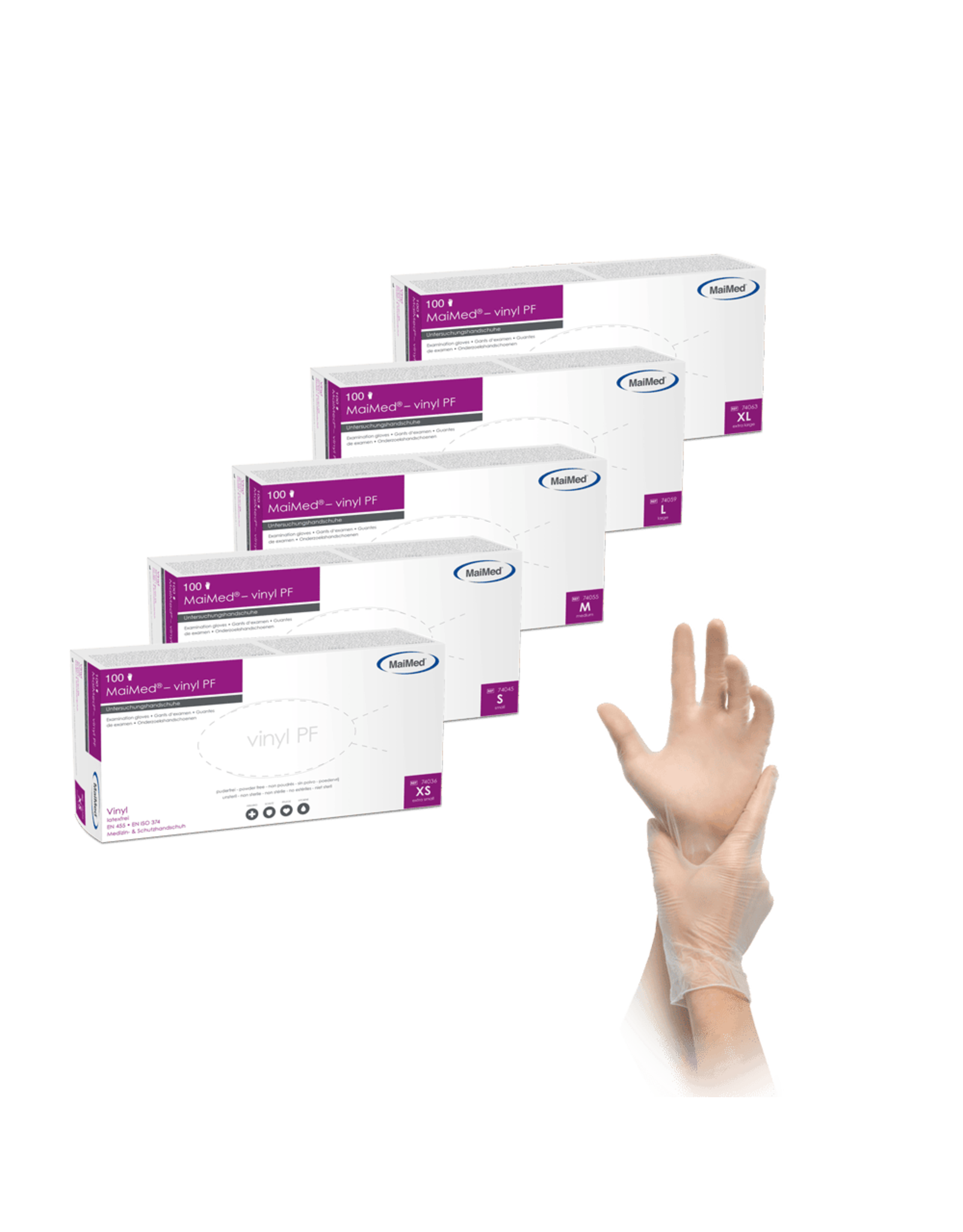 Maimed Maimed Vinyl PF - L - examination gloves - 100 pieces - Transparent