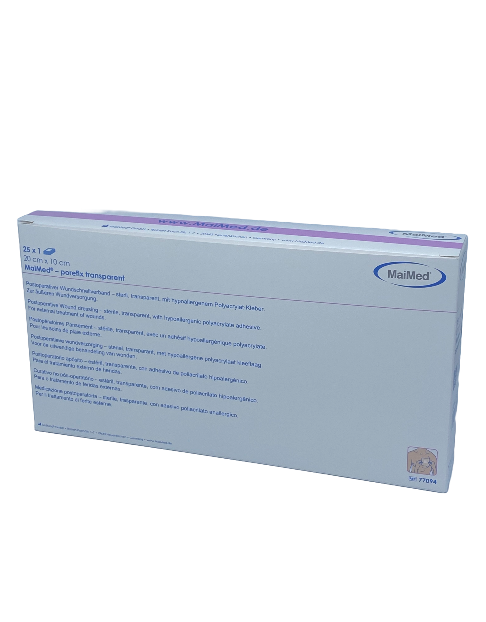 Maimed Maimed porefix transparant, waterproof,  plaster 20cm x 10 cm (single packed 25 pieces)