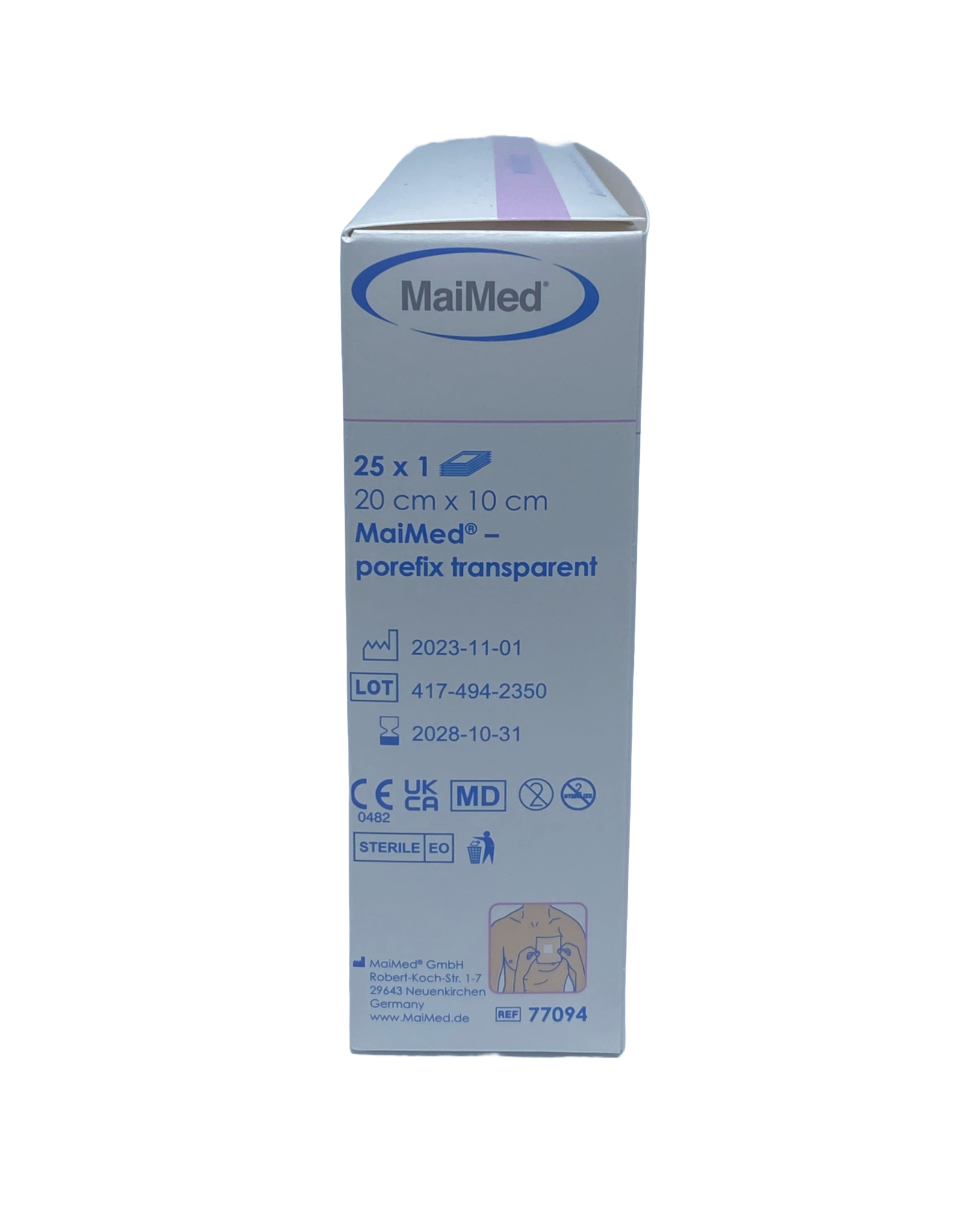 Maimed Maimed porefix transparant, waterproof,  plaster 20cm x 10 cm (single packed 25 pieces)
