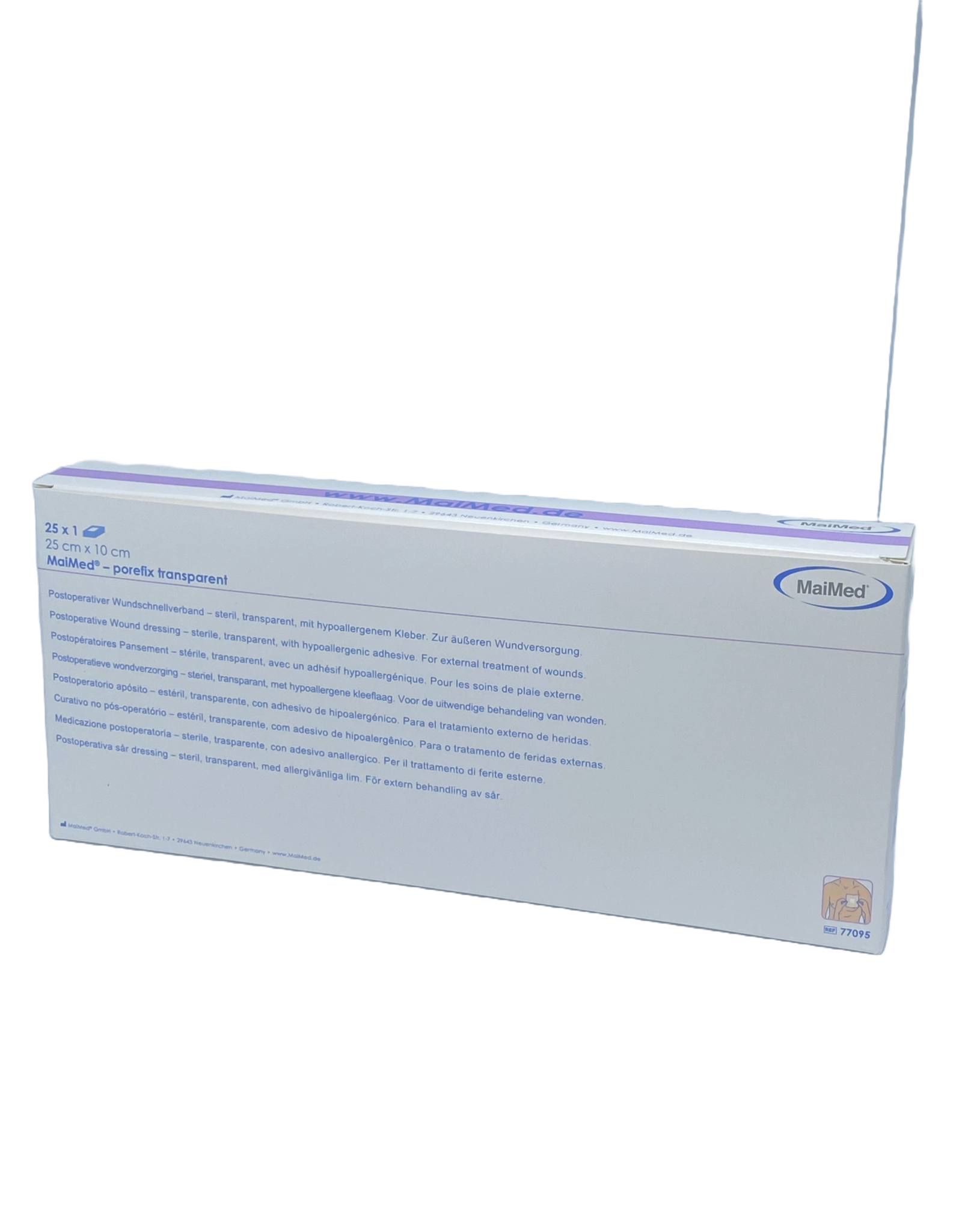 Maimed Maimed porefix transparant, waterproof,  plaster 20cm x 10 cm (single packed 25 pieces)