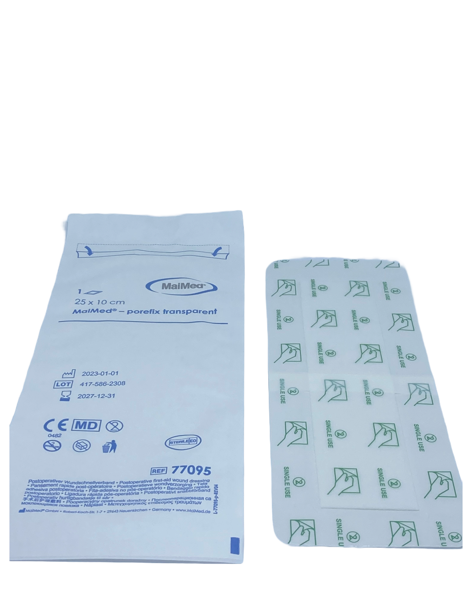 Maimed Maimed porefix transparant, waterproof,  plaster 20cm x 10 cm (single packed 25 pieces)