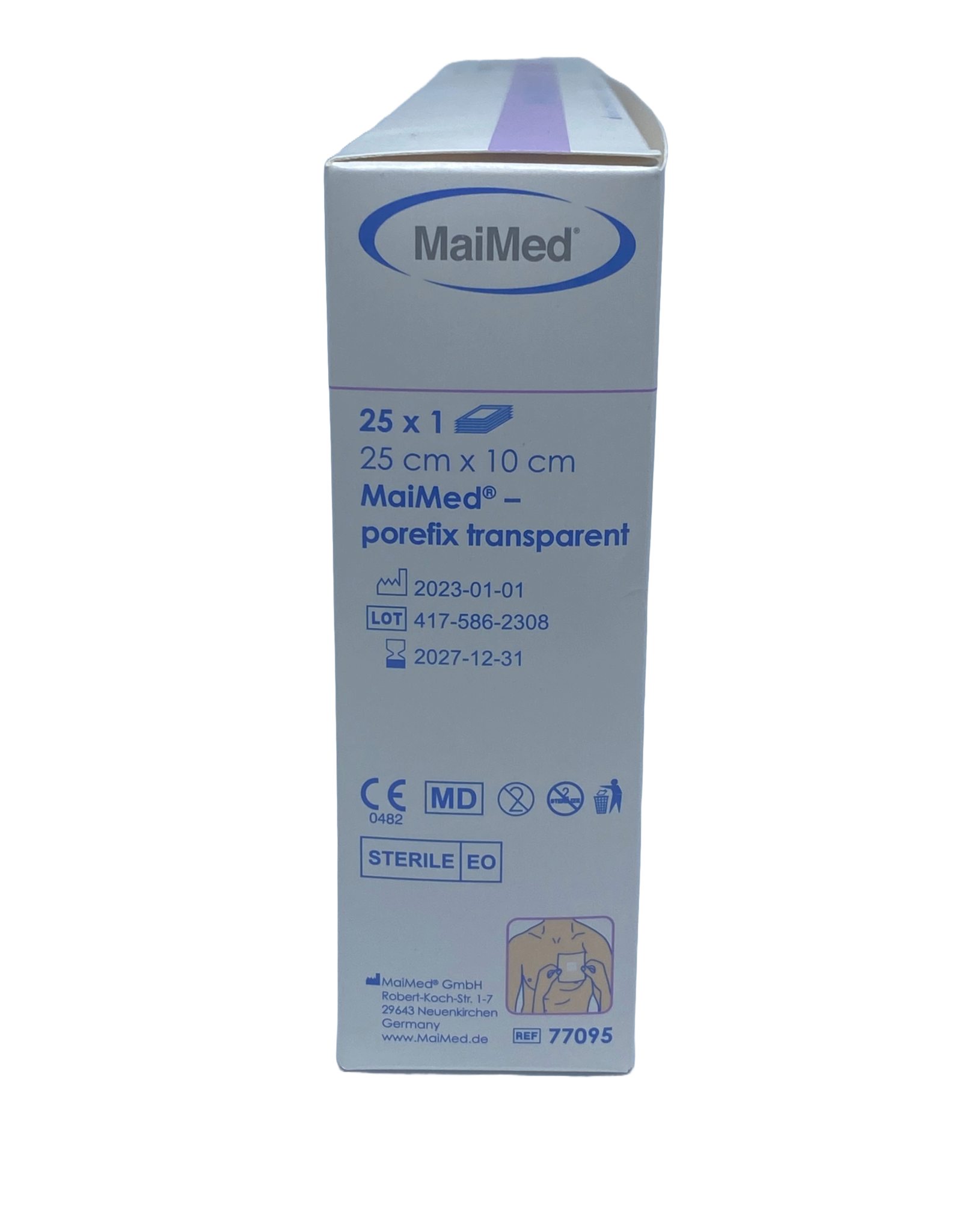 Maimed Maimed porefix transparant, waterproof,  plaster 20cm x 10 cm (single packed 25 pieces)