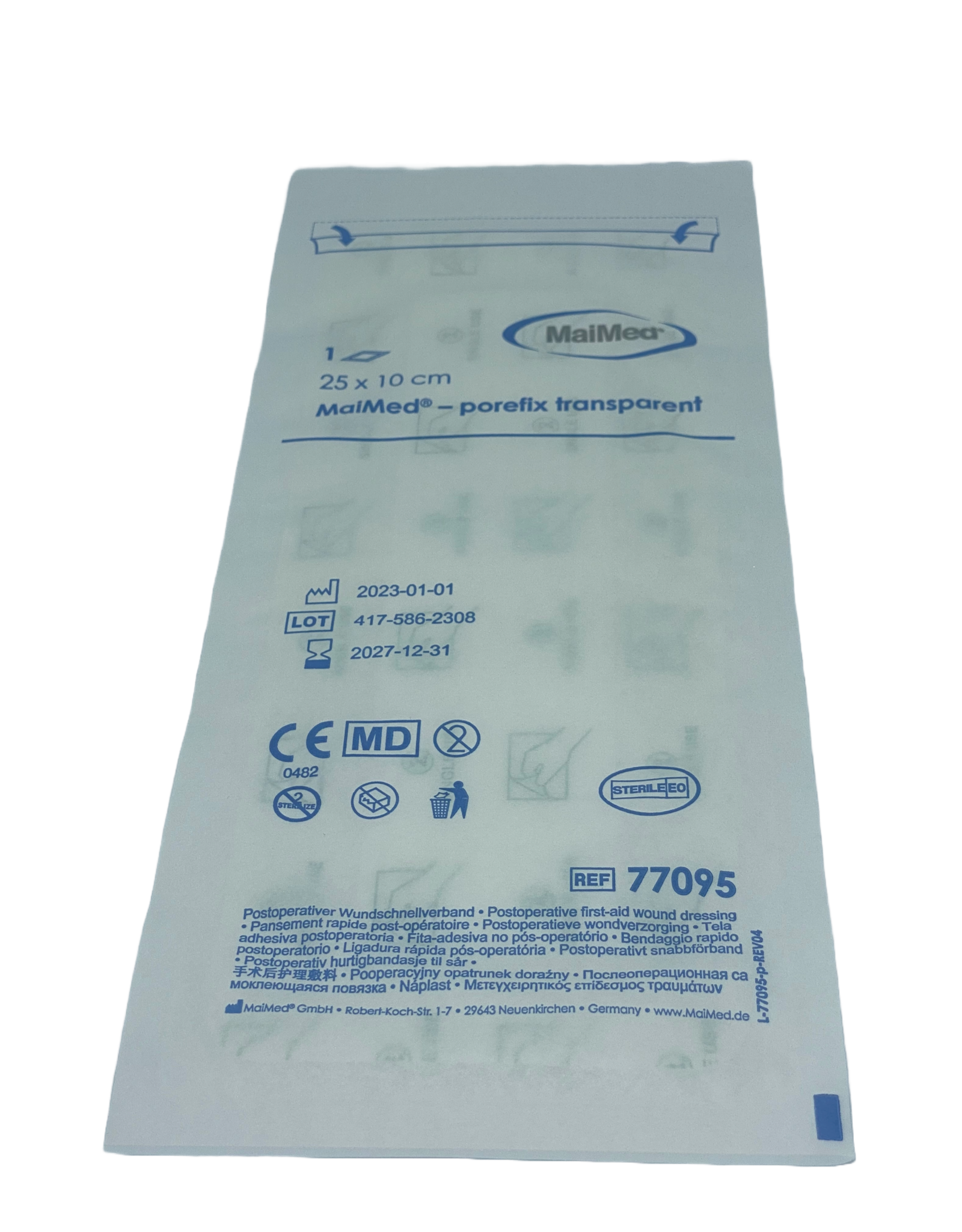 Maimed Maimed porefix transparant, waterproof,  plaster 20cm x 10 cm (single packed 25 pieces)