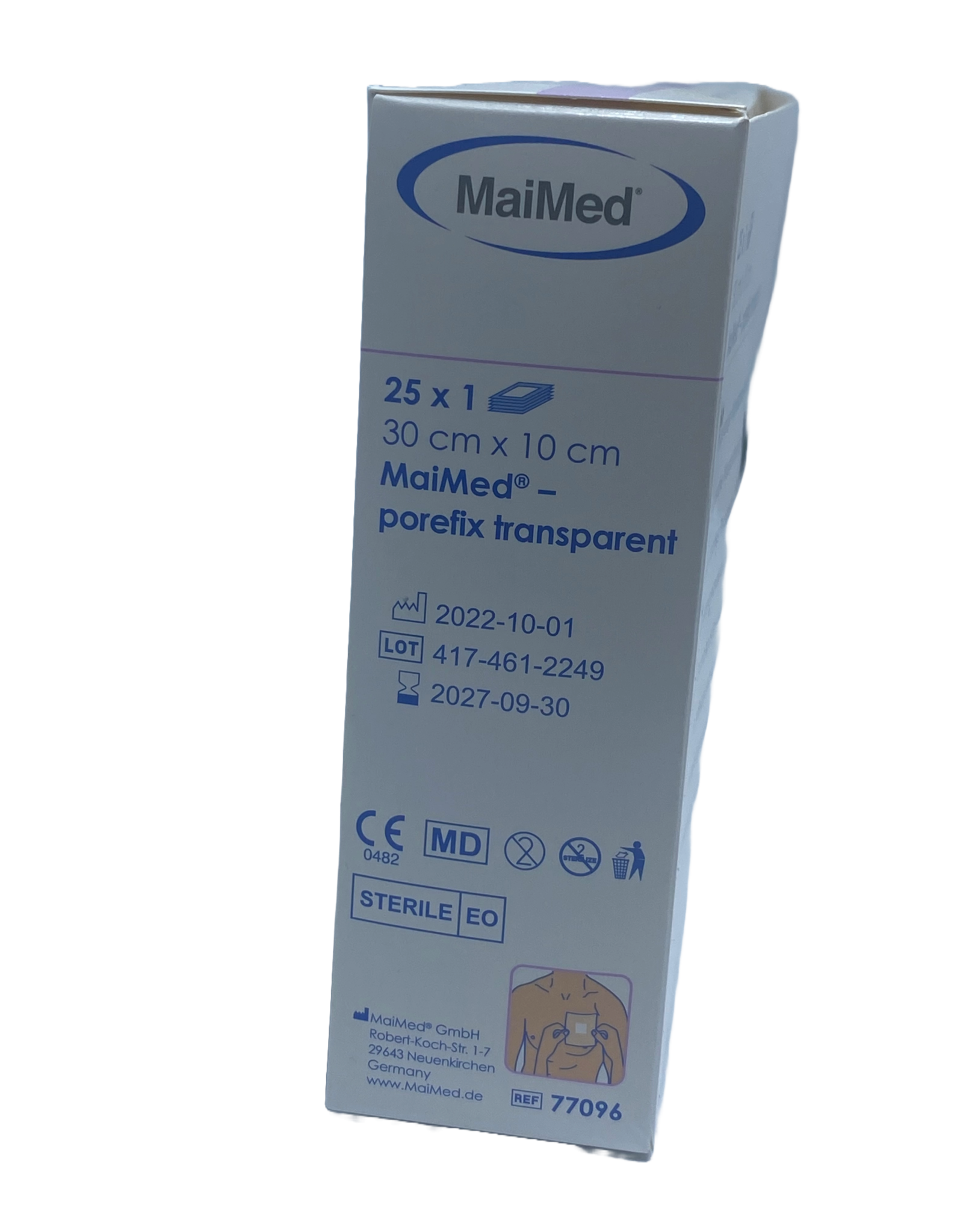 Maimed Maimed porefix transparant, waterproof,  plaster 30cm x 10 cm (single packed 25 pieces)