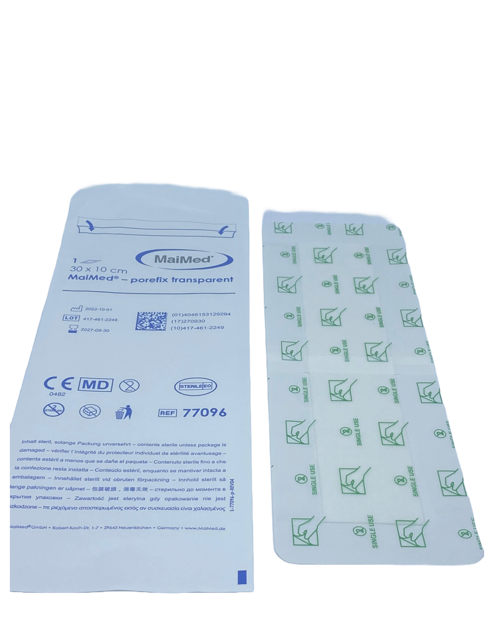 Maimed Maimed porefix transparant, waterproof,  plaster 30cm x 10 cm (single packed 25 pieces)