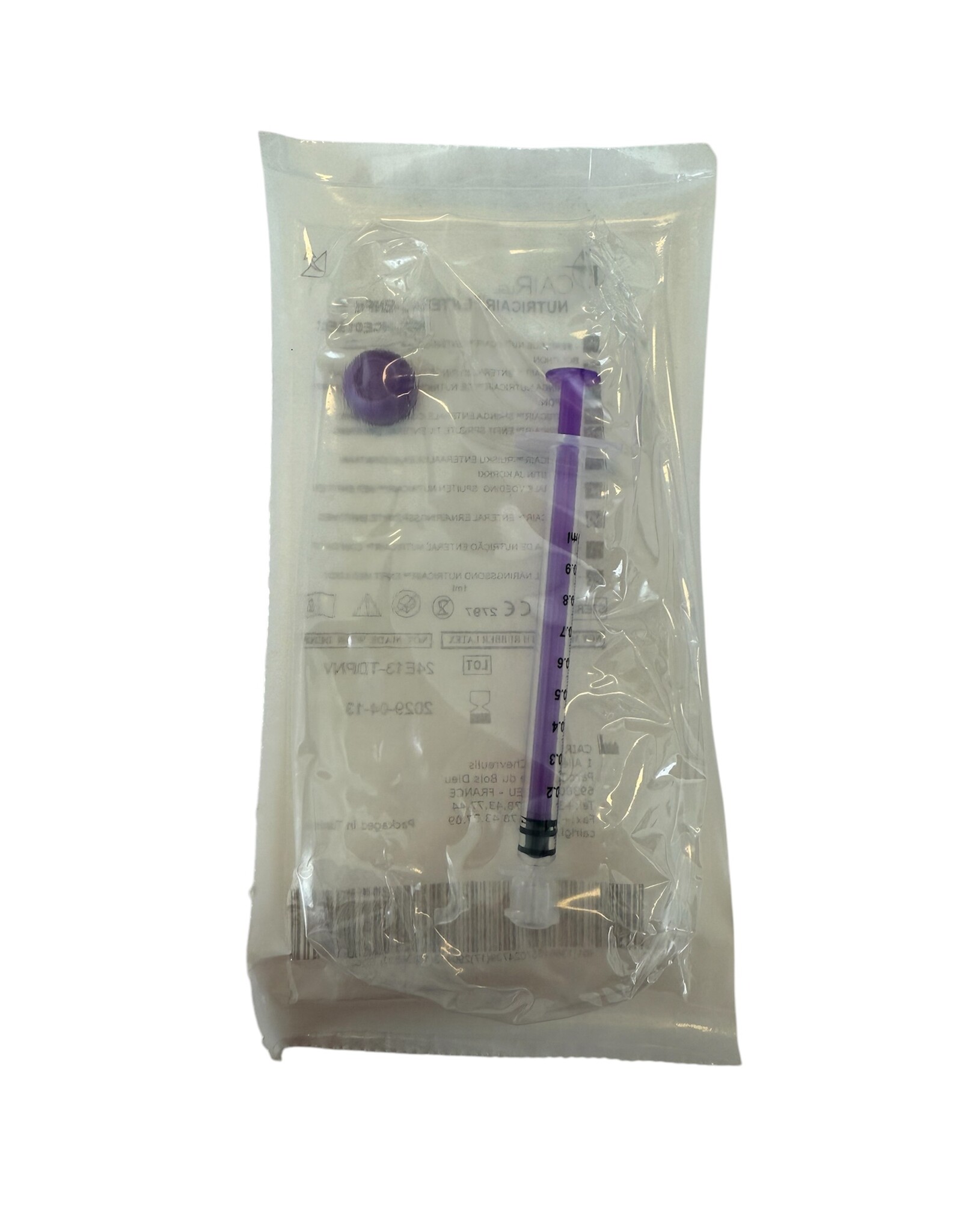 Cair Nutricair Voedingsspuit ENFit 1ml met dop - Steriel Verpakt