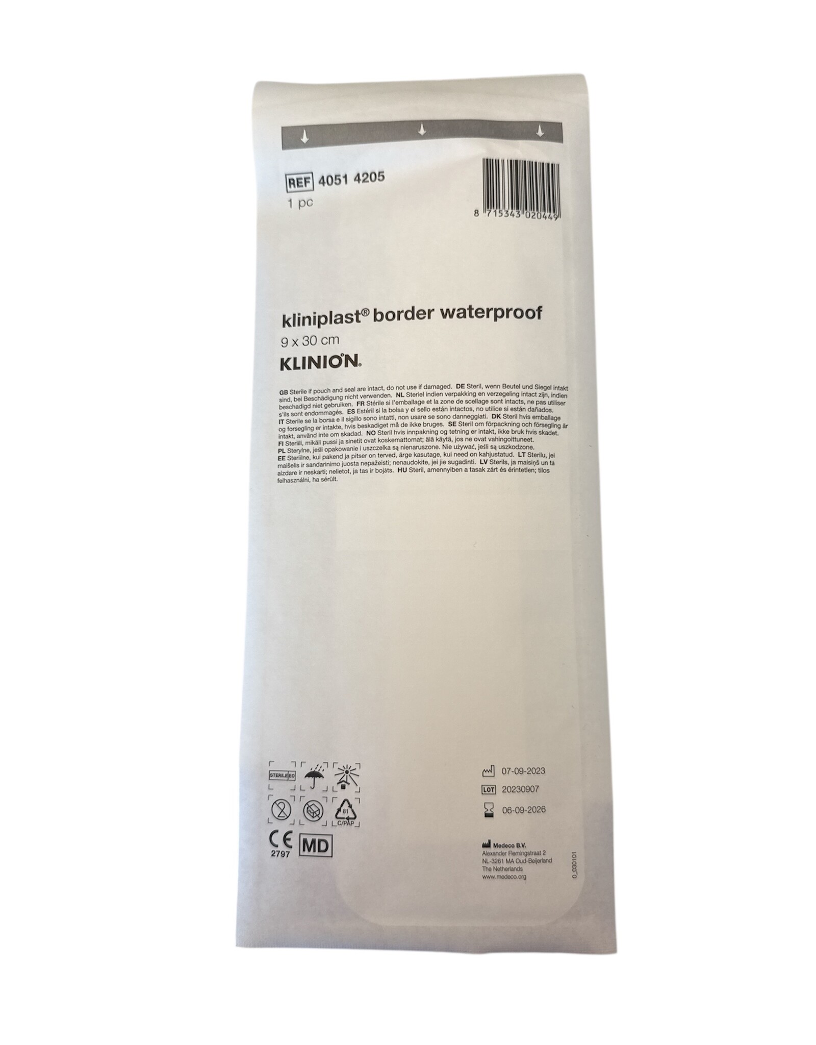 Klinion Kliniplast border waterproof 9x30cm
