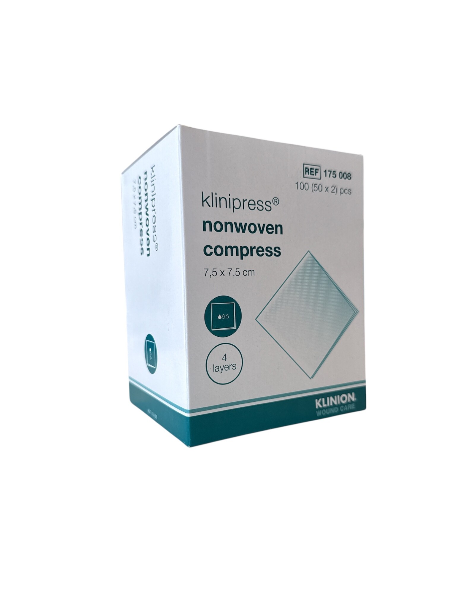 Klinion Klinion non-woven compress 7,5 x 7,5 cm sterile, 50 x 2 items