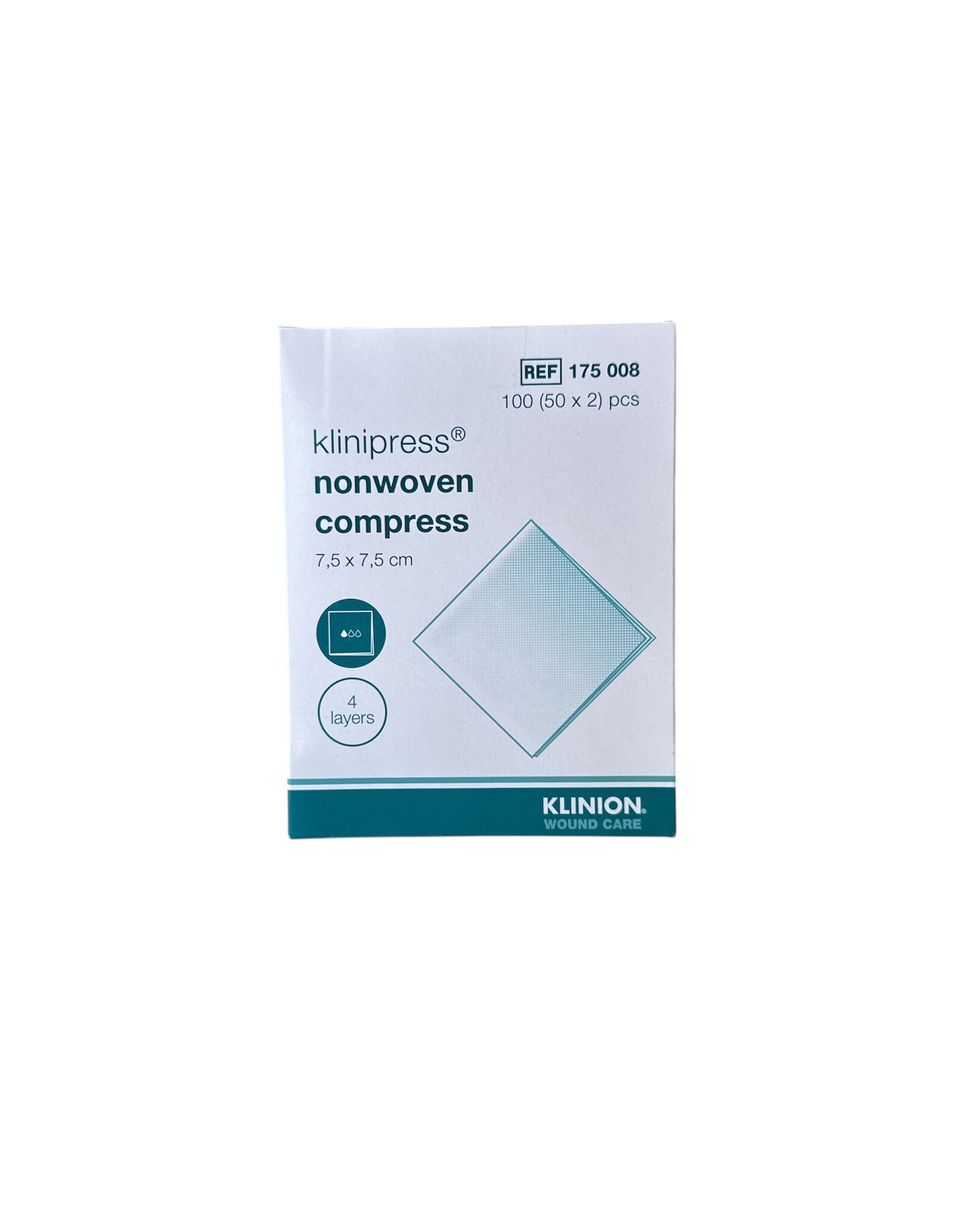 Klinion Klinion non-woven compress 7,5 x 7,5 cm sterile, 50 x 2 items