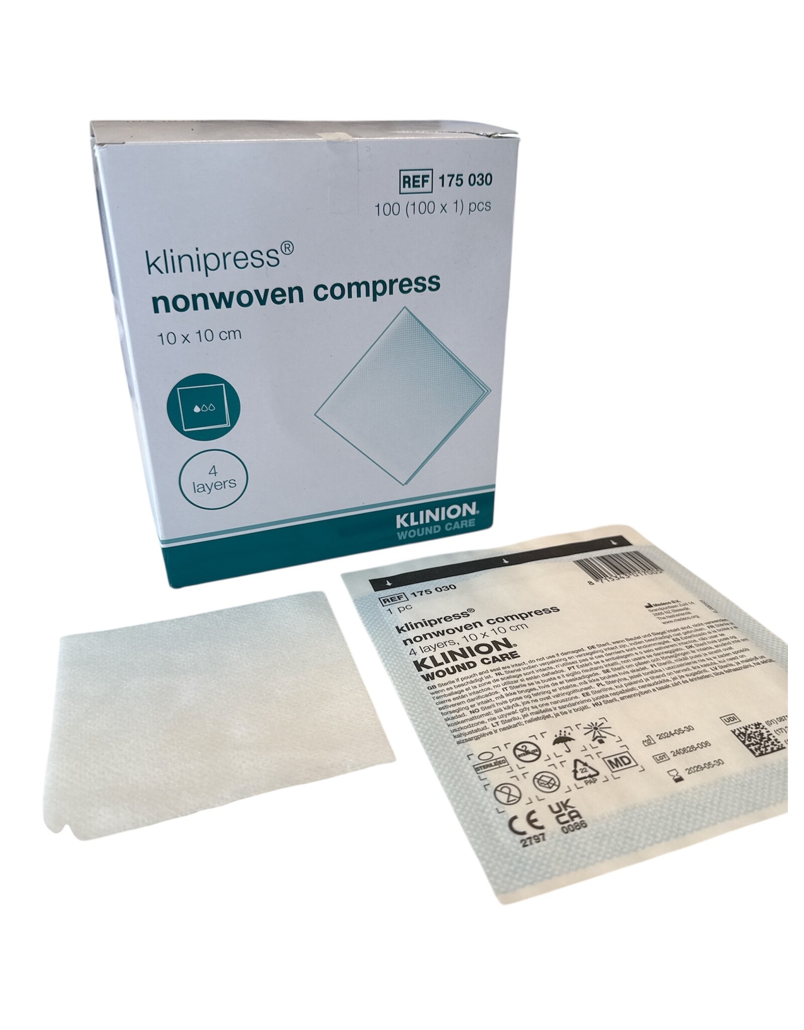 Klinion Klinion non-woven compress 10 x 10cm, 100 x 1 pcs - sterile
