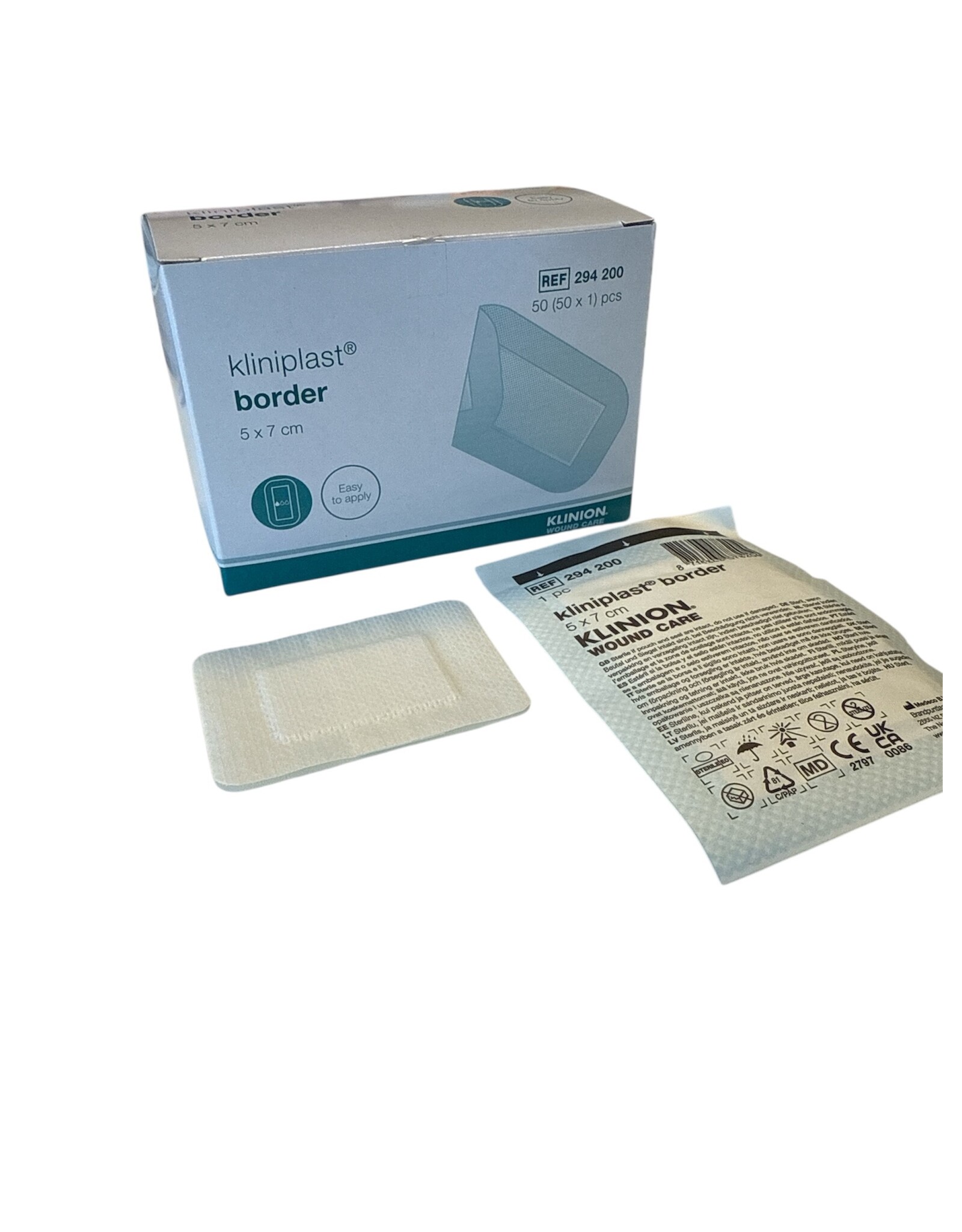 Klinion Klinion Kliniplast Nonwoven Border eilandpleister 5 x 7 CM wit - 50 stuks steriel verpakt